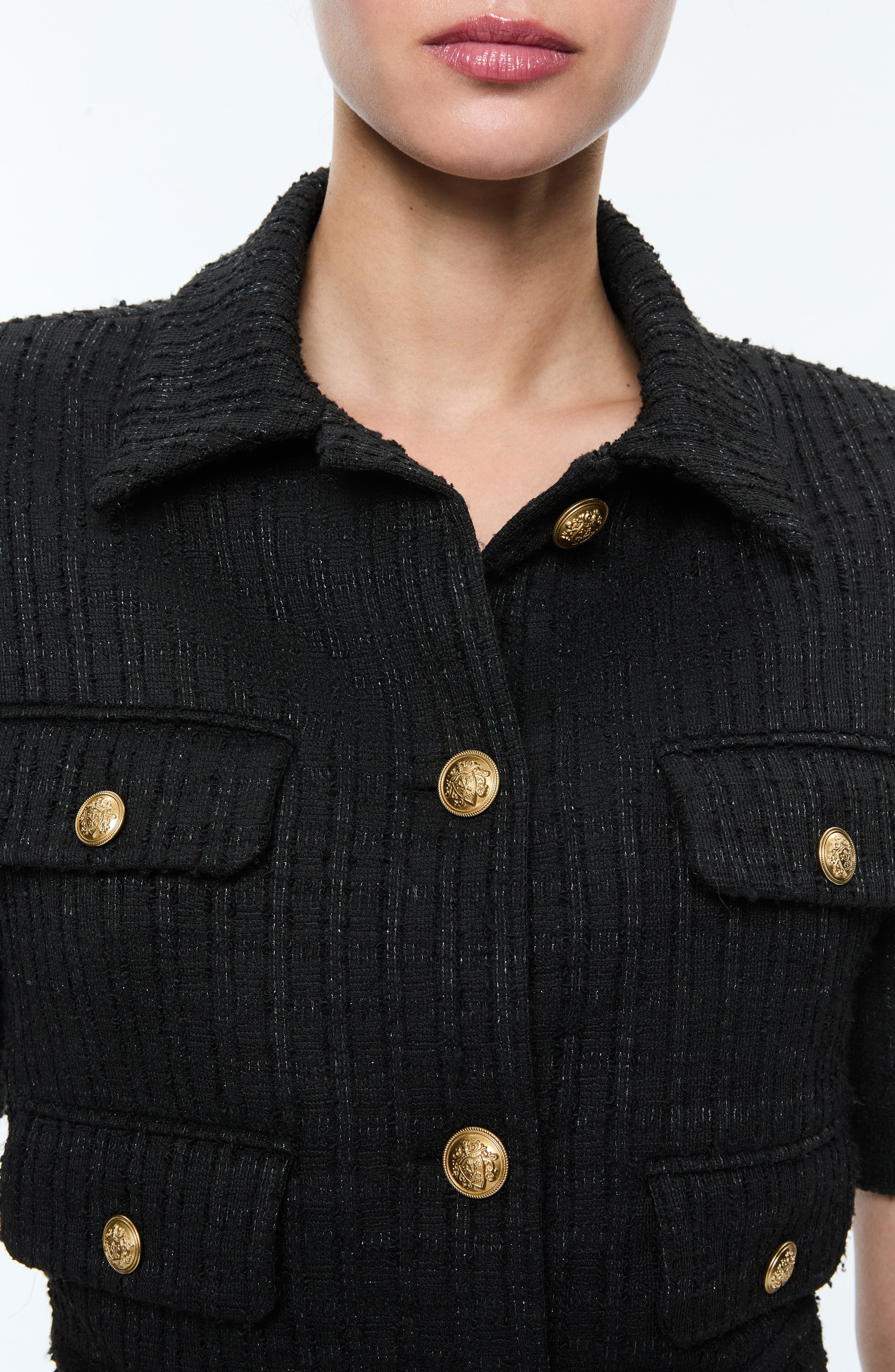 Elle Metallic Tweed Crop Jacket - image 2