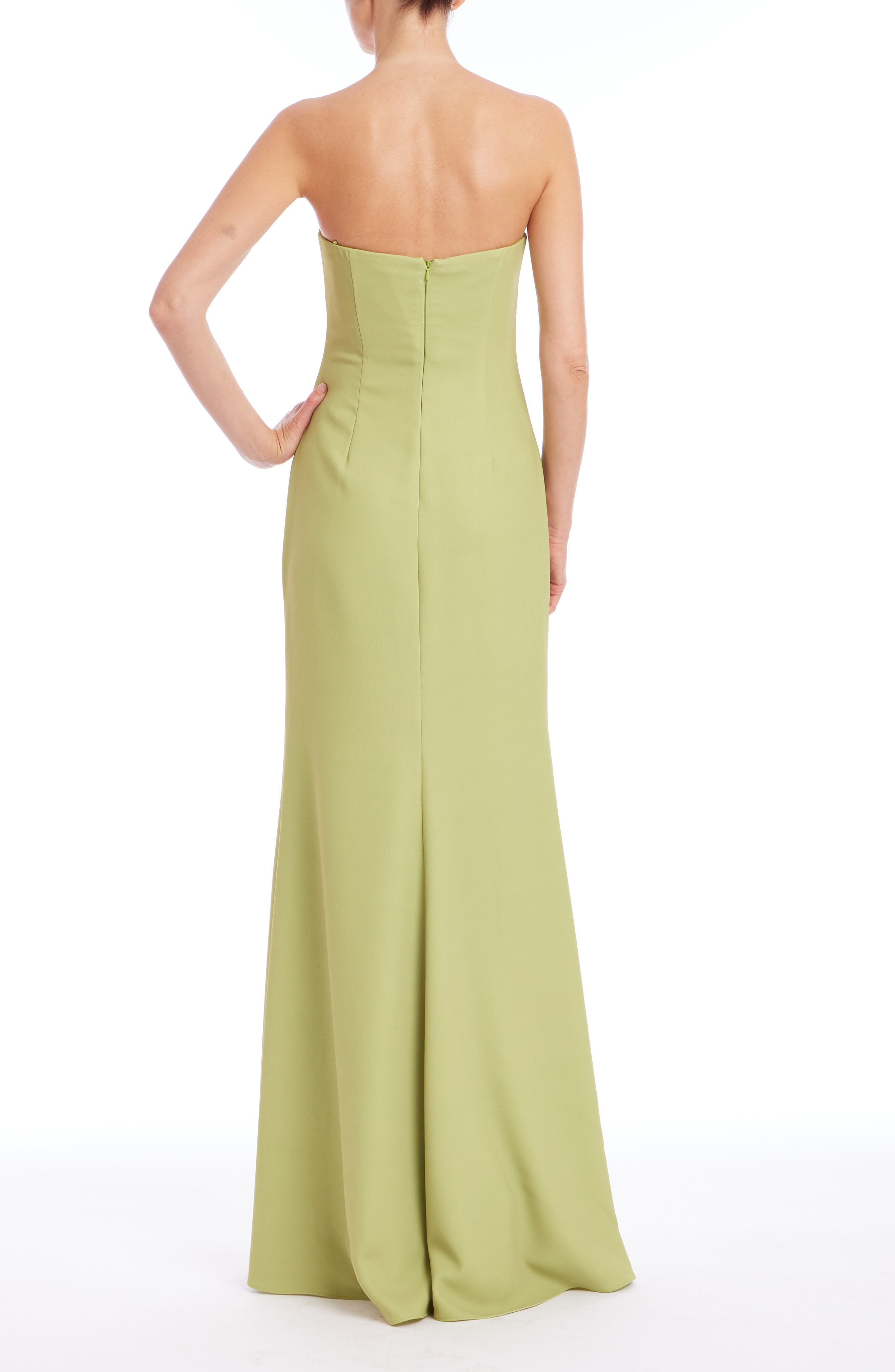 Placed Floral Strapless Sheath Gown - image 2
