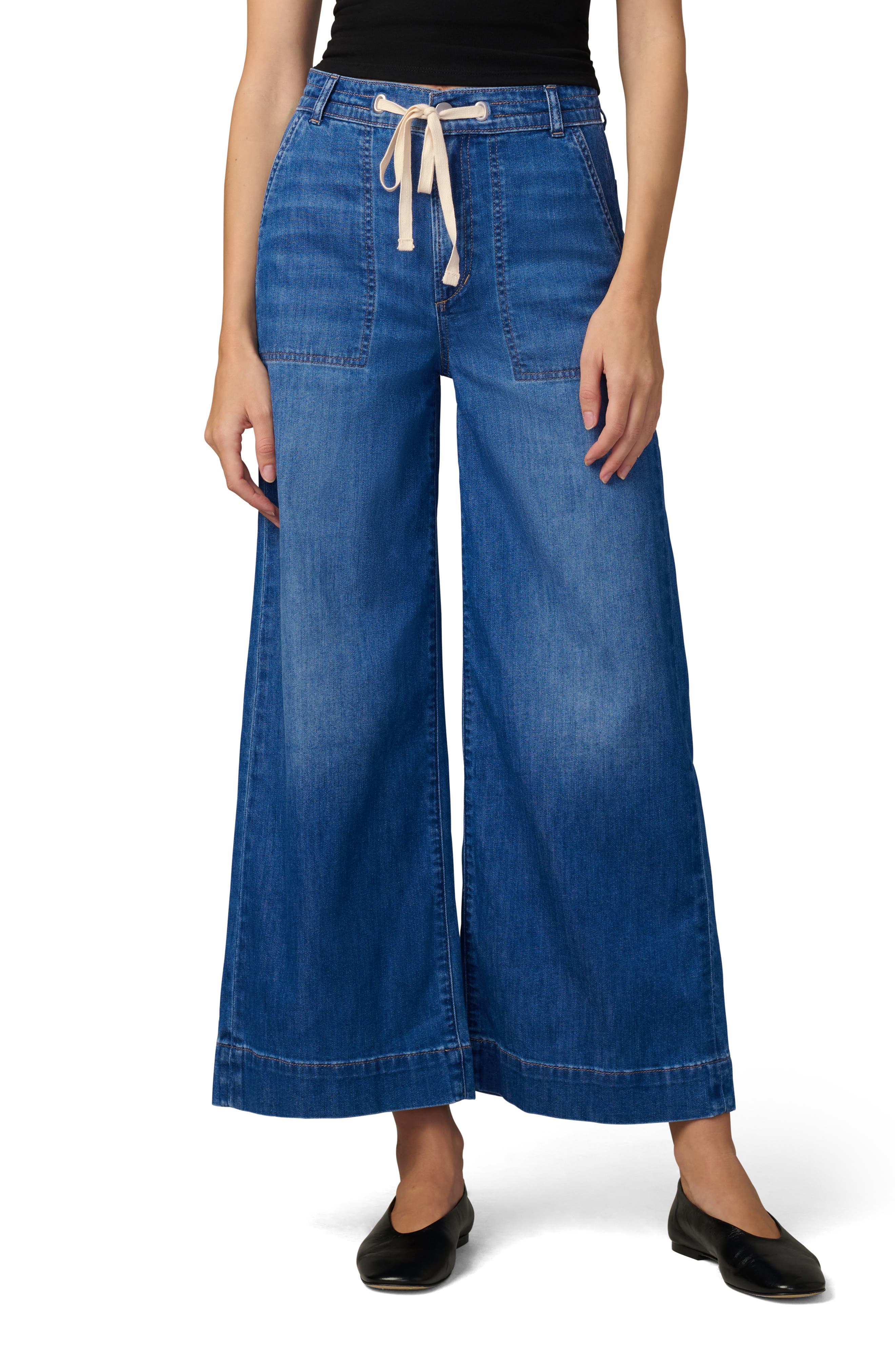 The Madeline Ankle Wide Leg Drawstring Jeans - image 1