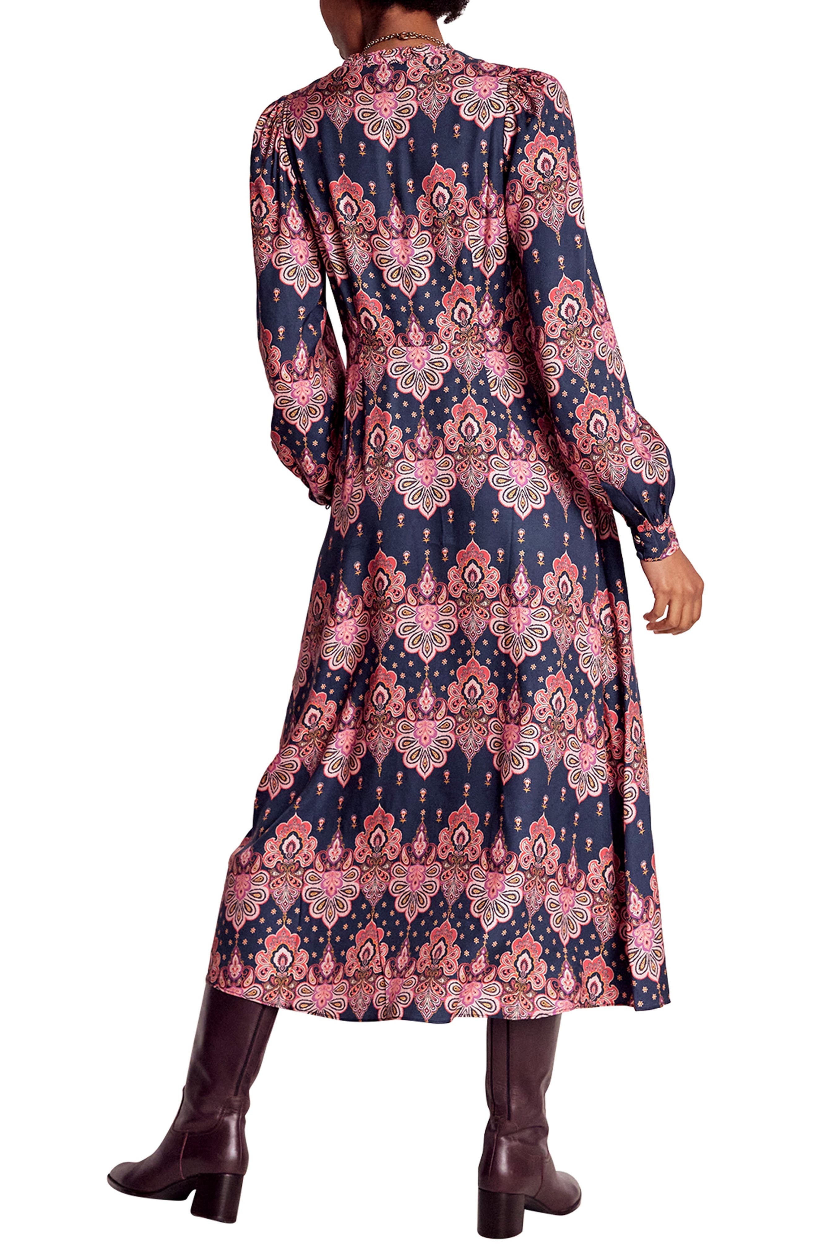 Paisley Long Sleeve Midi Dress - image 2