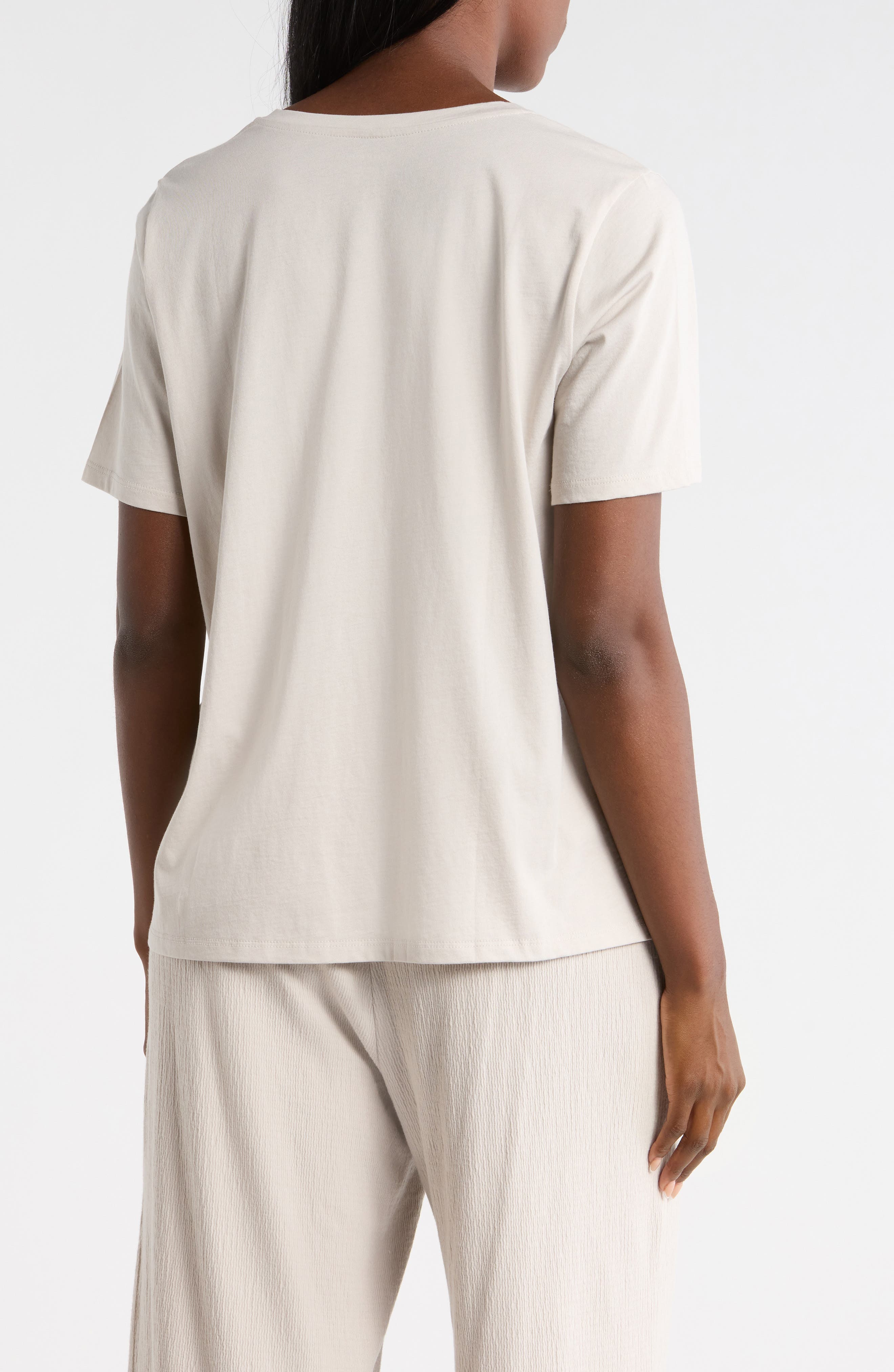 V-Neck Organic Cotton Knit T-Shirt - image 2