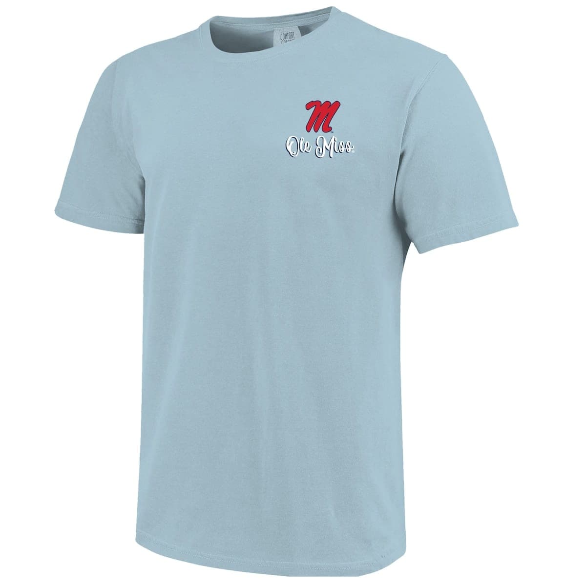 Women's Blue Ole Miss Rebels Comfort Colors Campus Scene Drawing Script T-Shirt - image 2