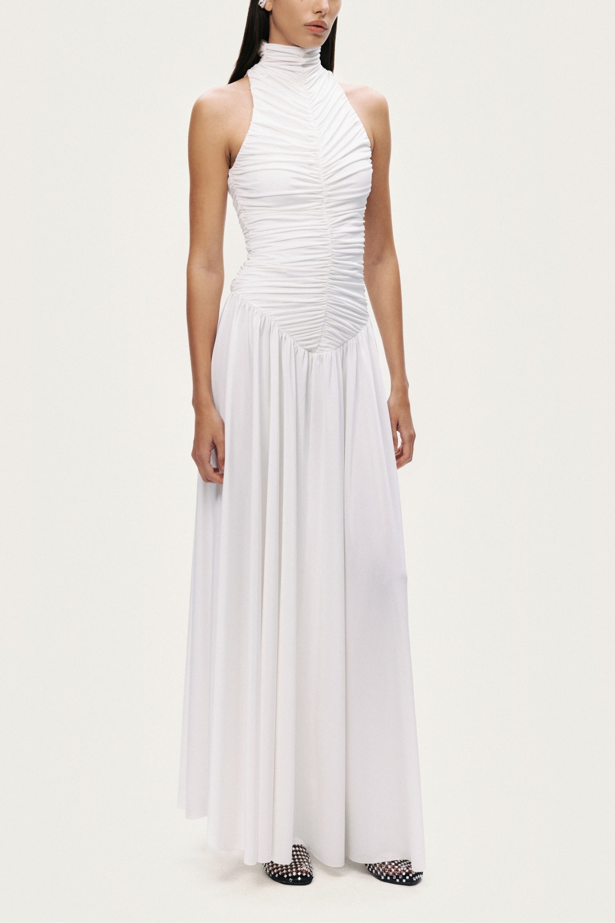Ruched High-Neck Maxi Dress - image 2