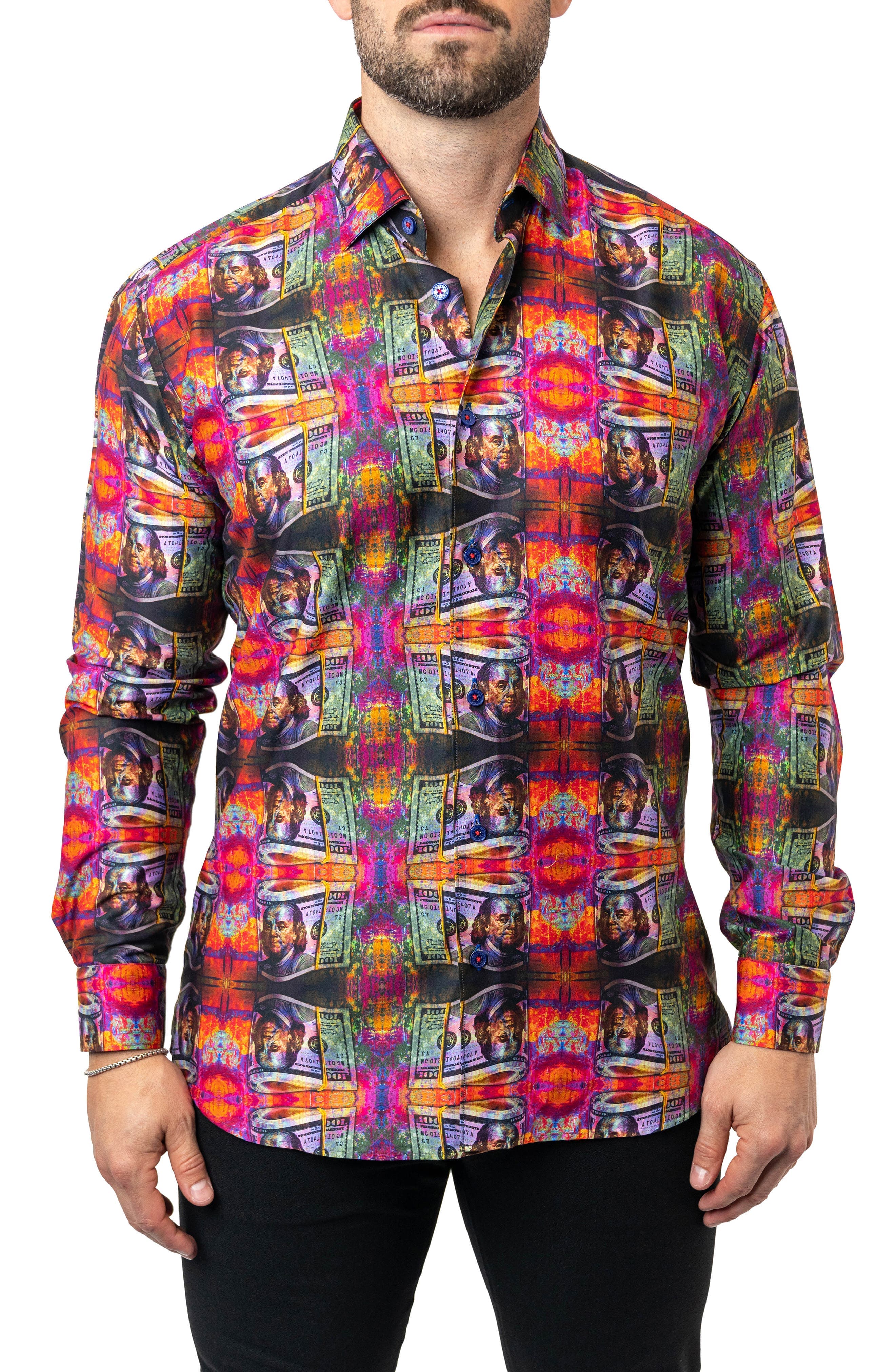 Fibonacci Benjamin 68 Cotton Button-Up Shirt - image 1
