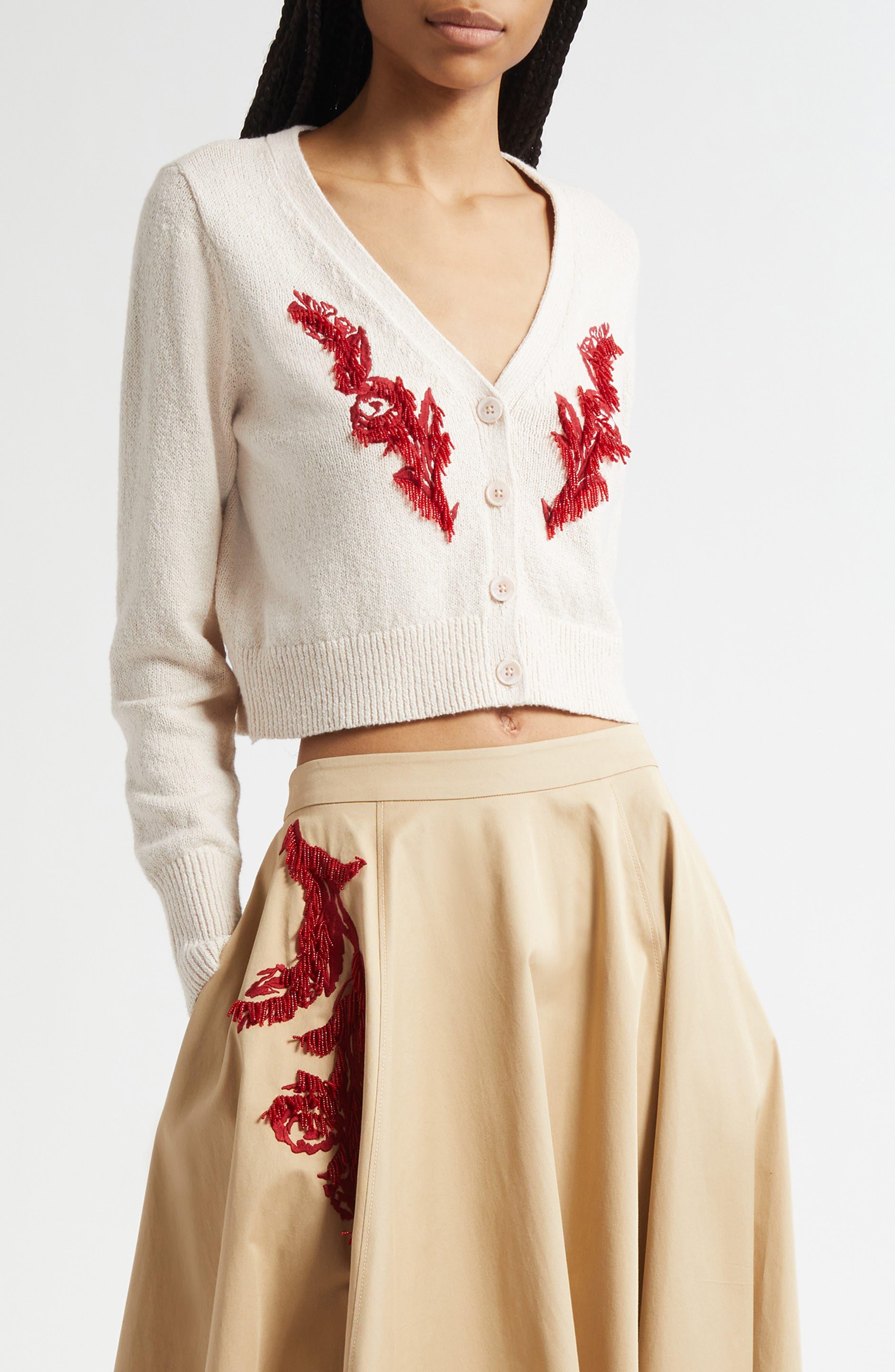 Nikko Beaded Crop Cardigan - image 1