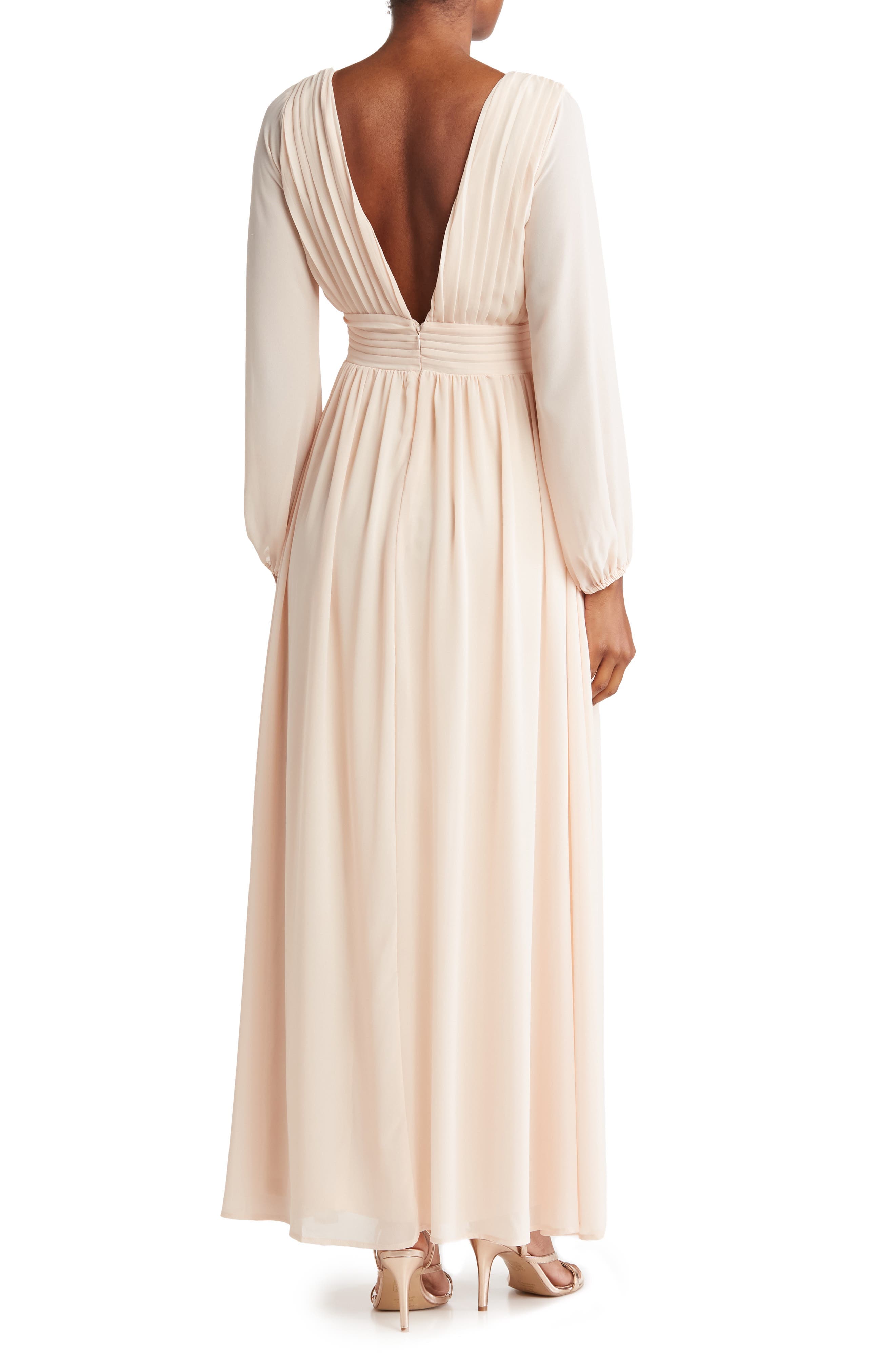 Iris Plunge Neck Long Sleeve Maxi Dress - image 4