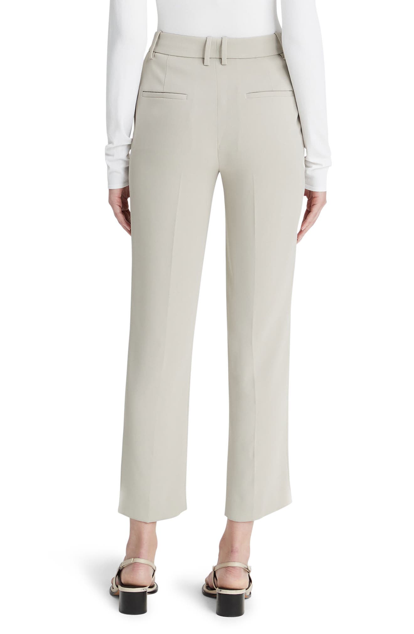 Tailored Straight Leg Crepe Pants - image 2