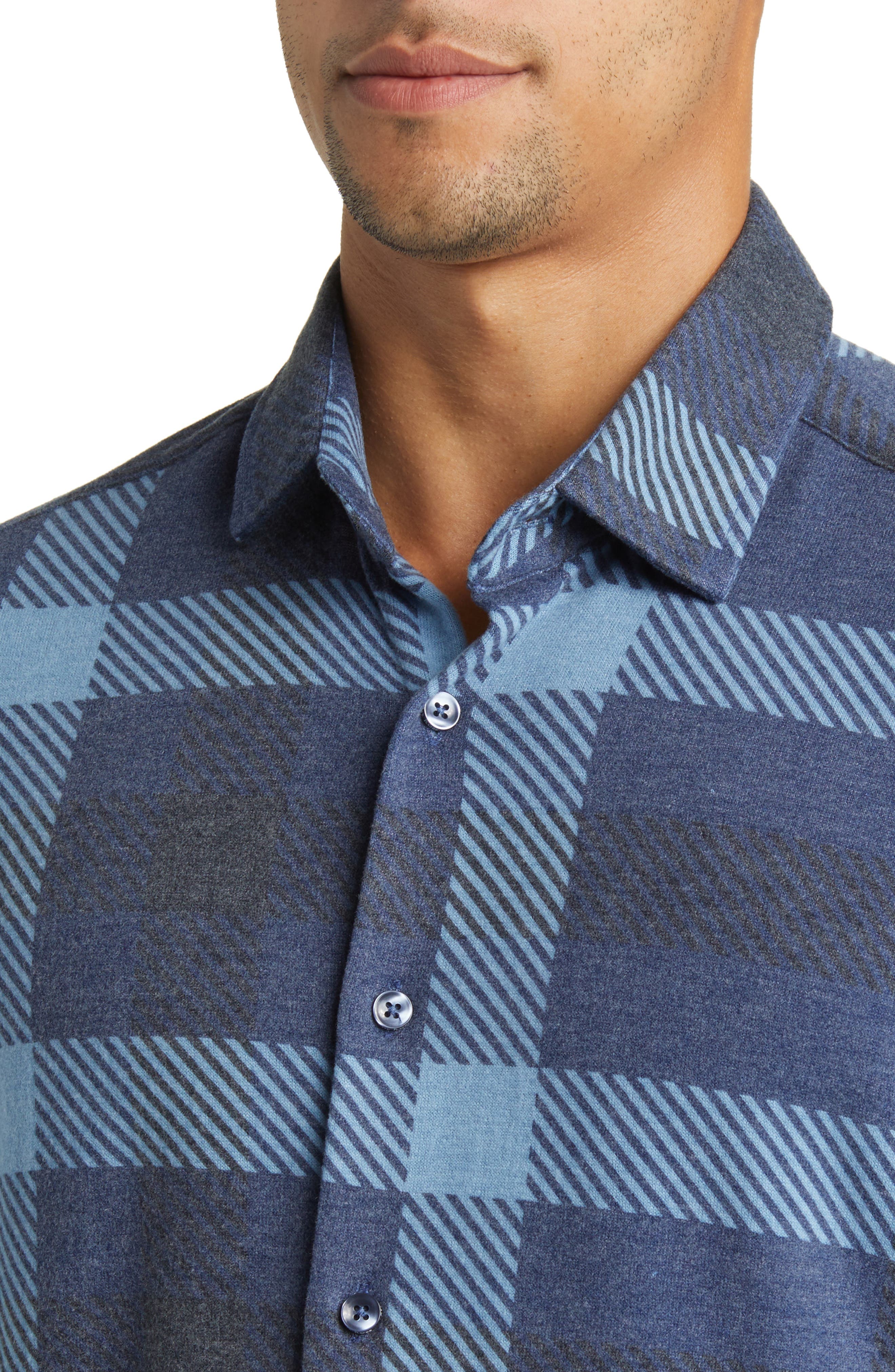 Big Plaid Tech Fleece Button-Up Shirt - image 2