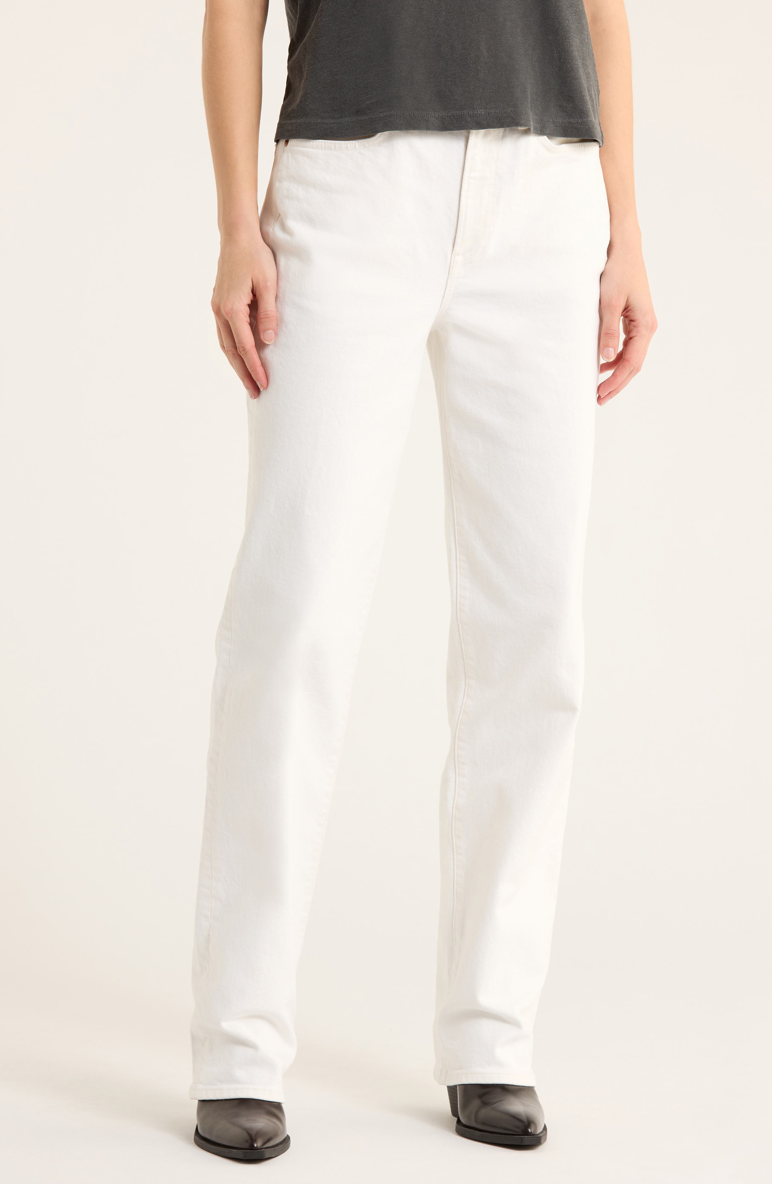 Rider High Waist Straight Leg Twill Jeans - image 1