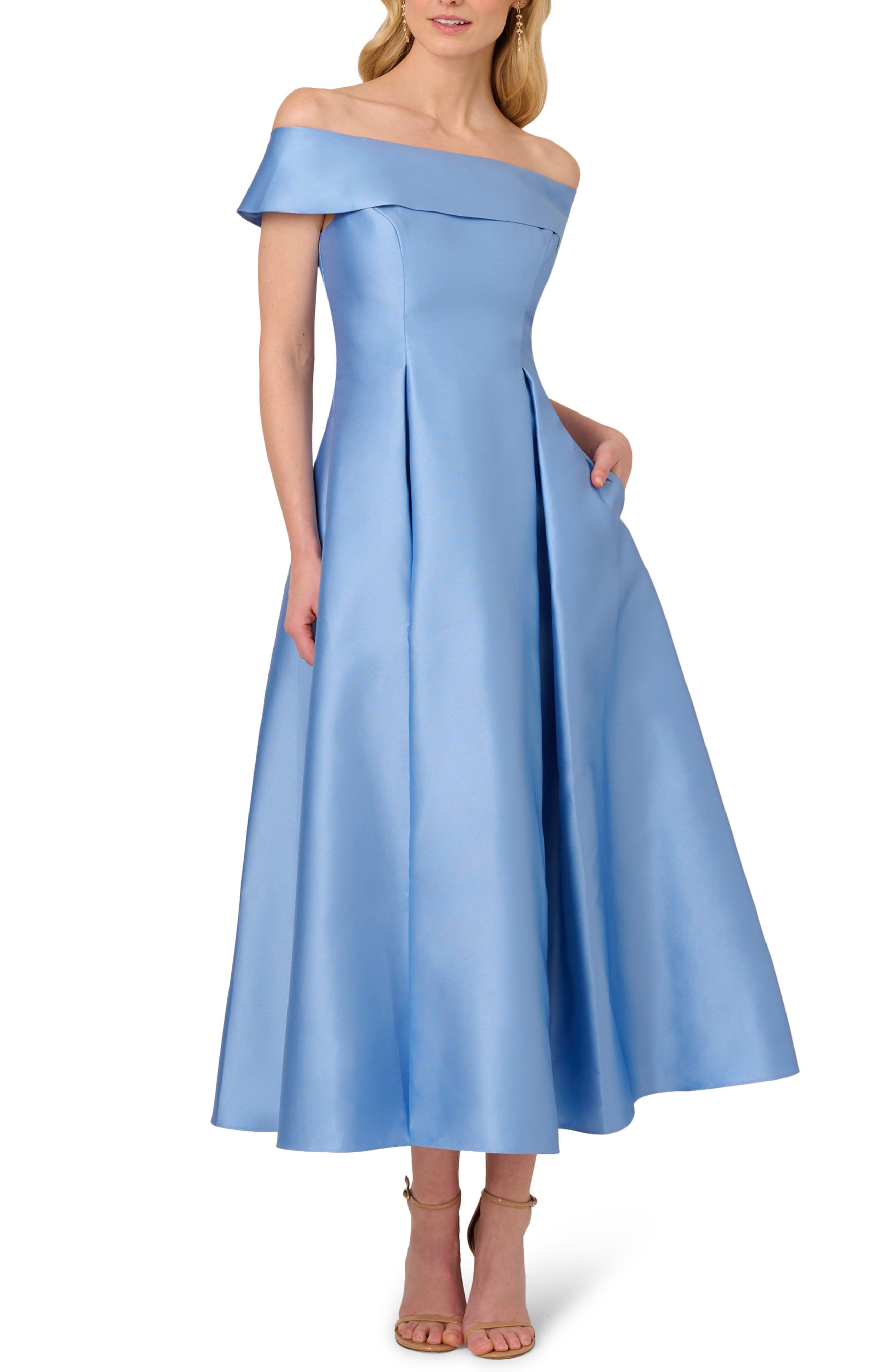 Off the Shoulder Mikado Gown - image 1