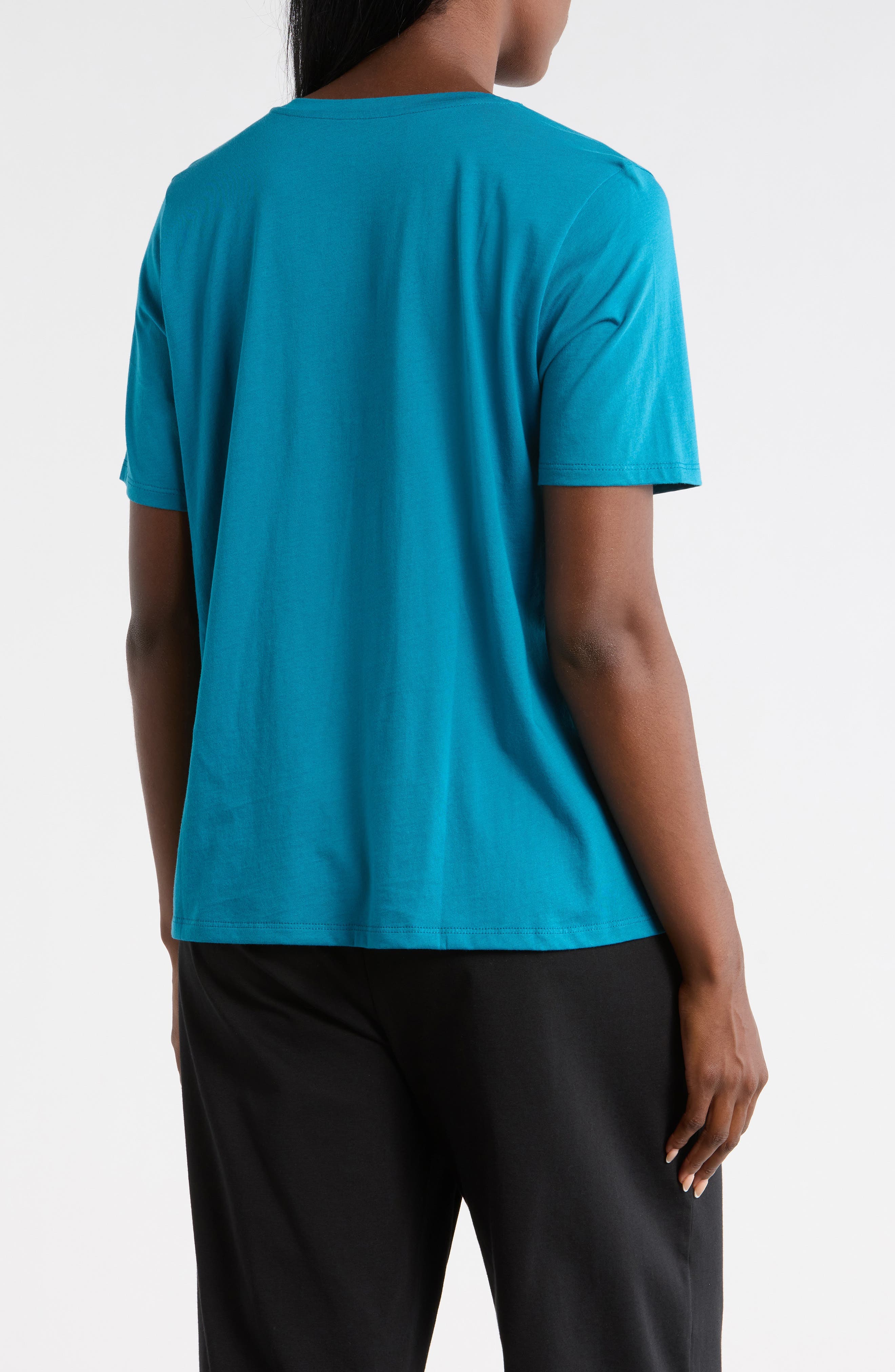 V-Neck Organic Cotton Knit T-Shirt - image 4