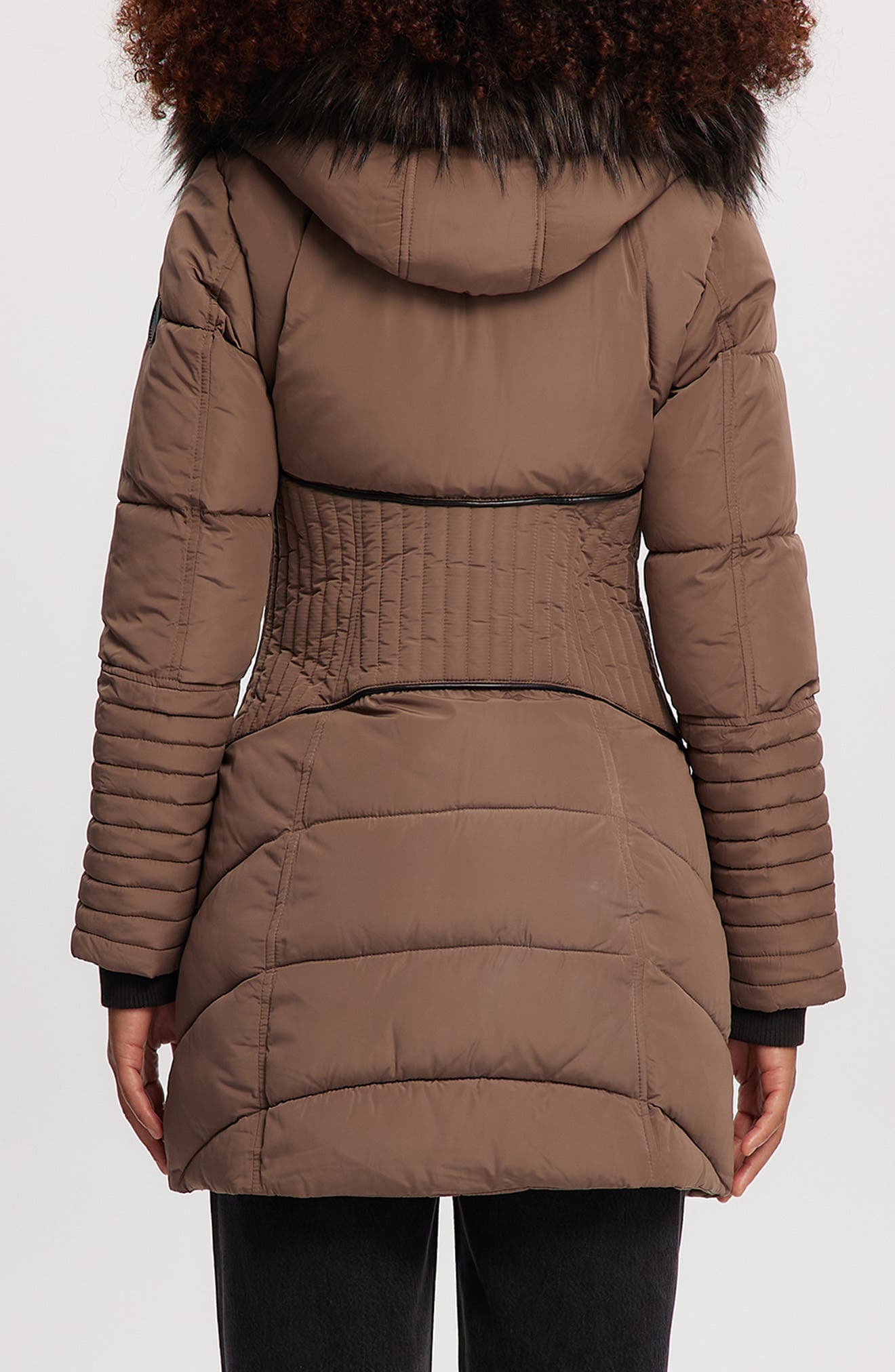 Gigi Vegan Faux Fur Trim Quilted Parka - image 2