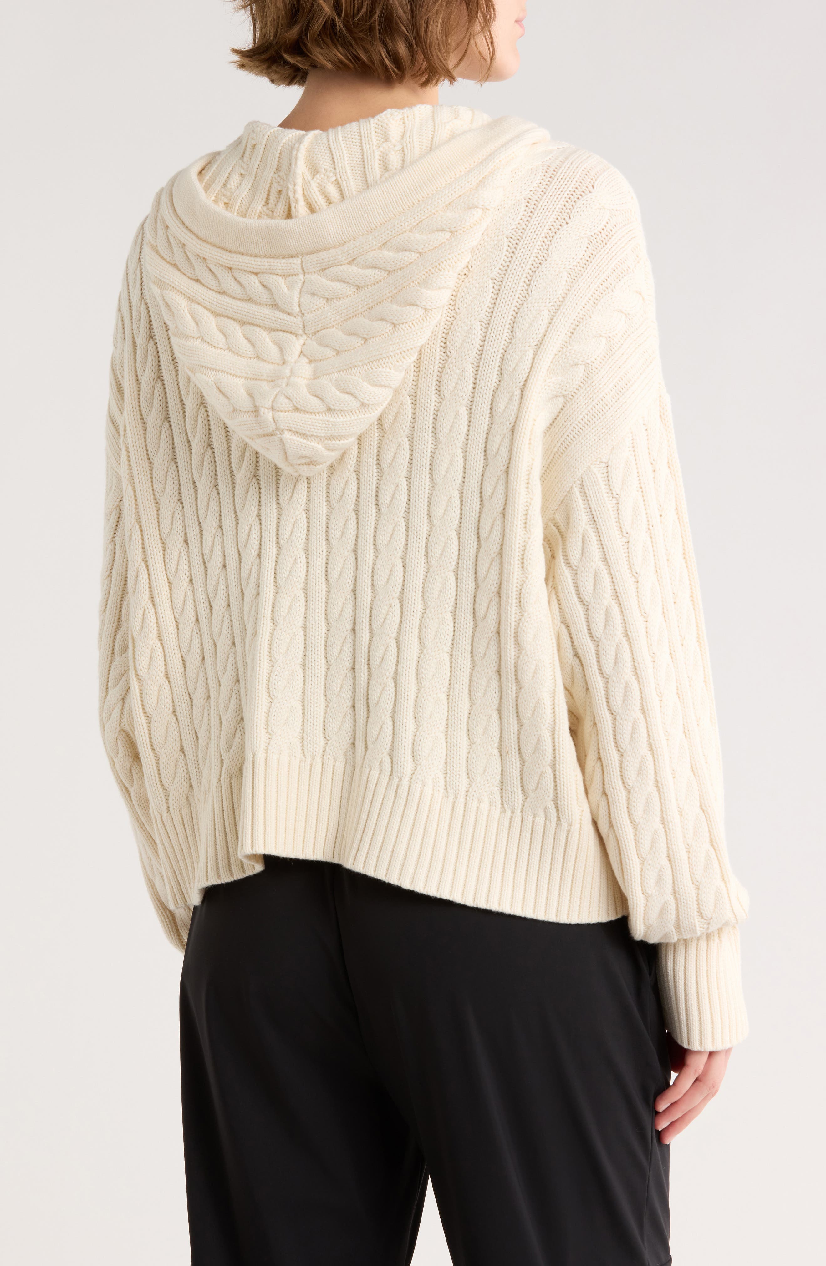 Afterglow Cable Knit Hooded Cardigan - image 2