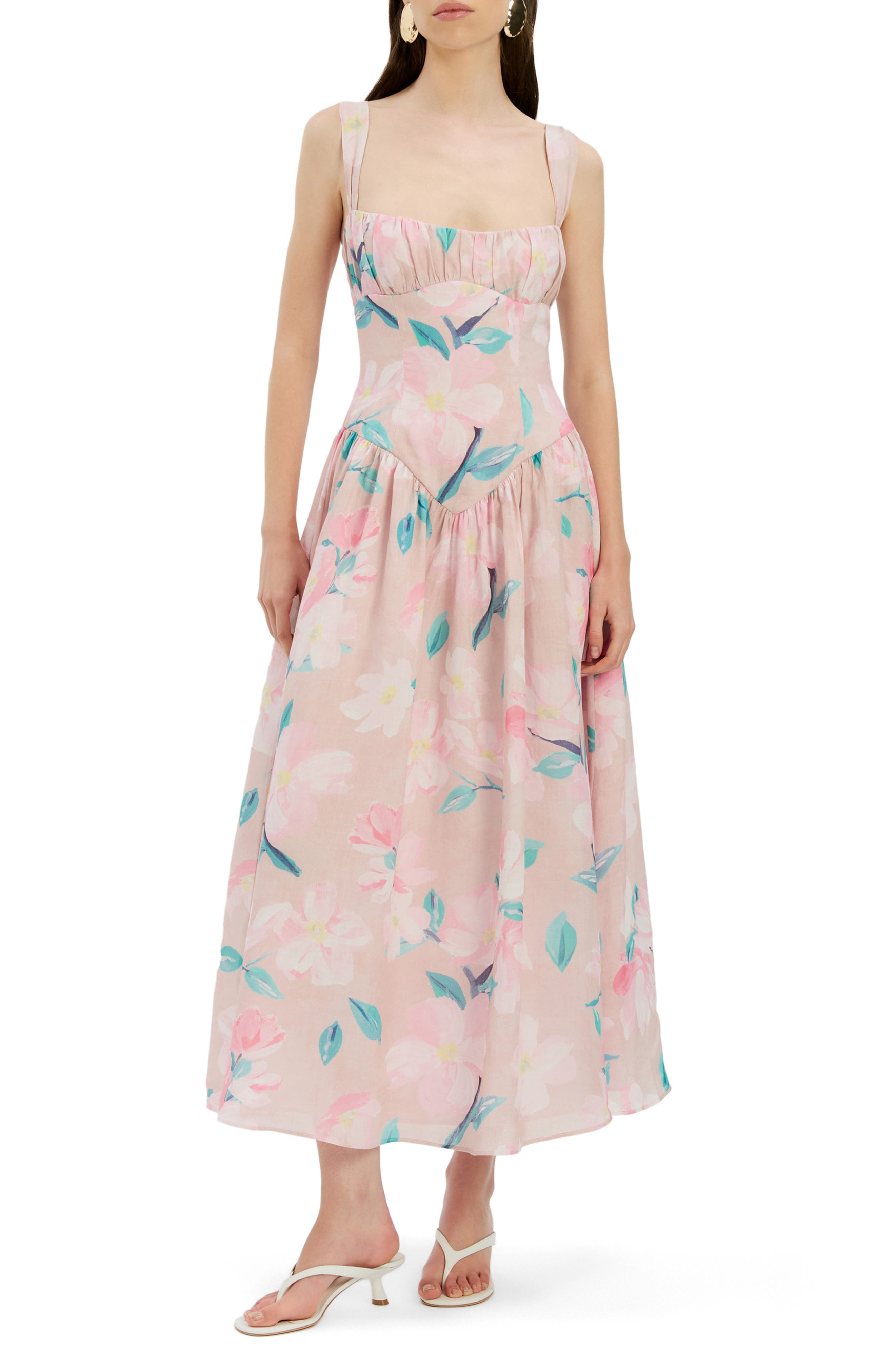 Cartia Print Midi Dress - image 1