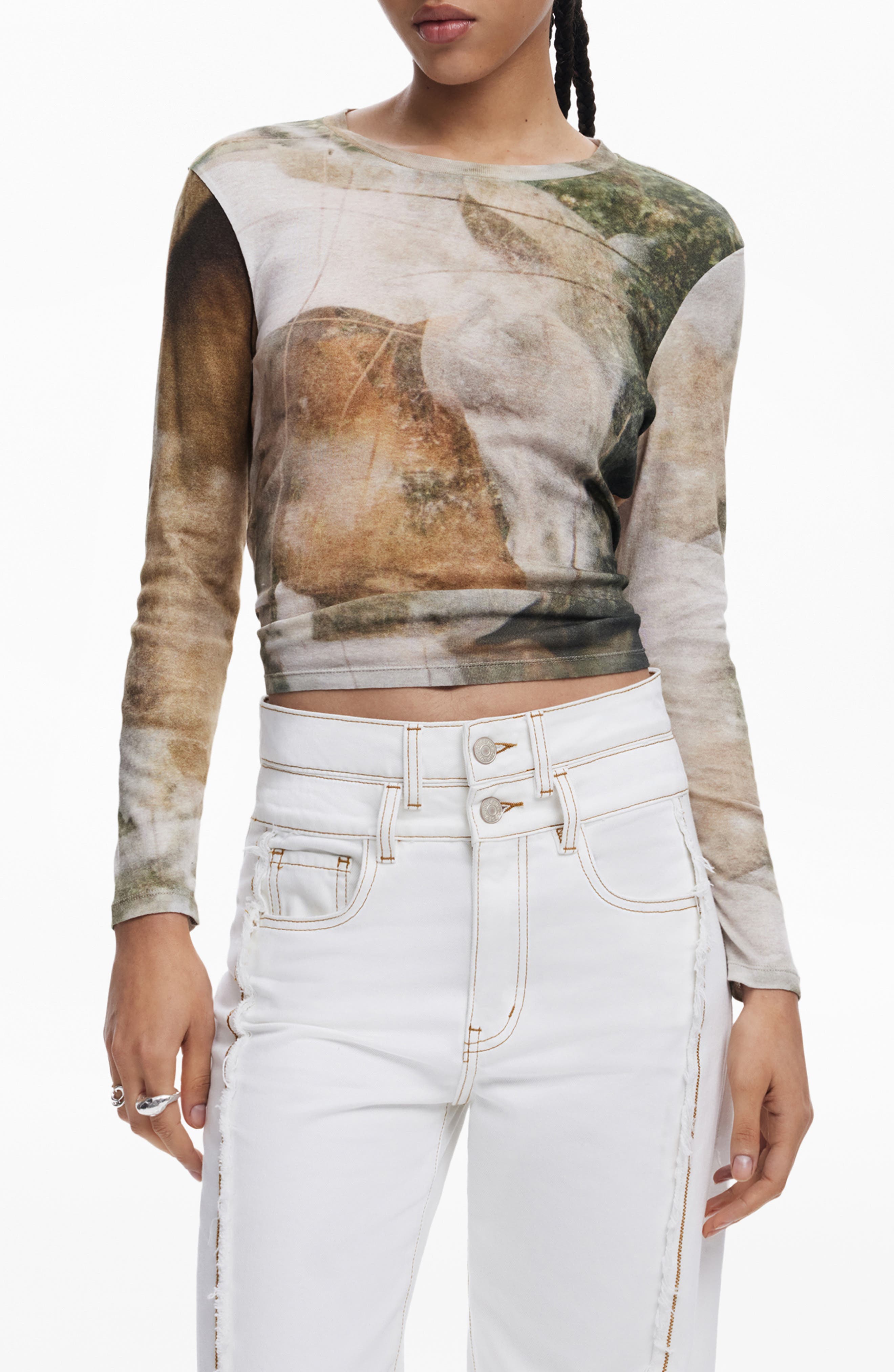 Abstract Print Cotton T-Shirt - image 1