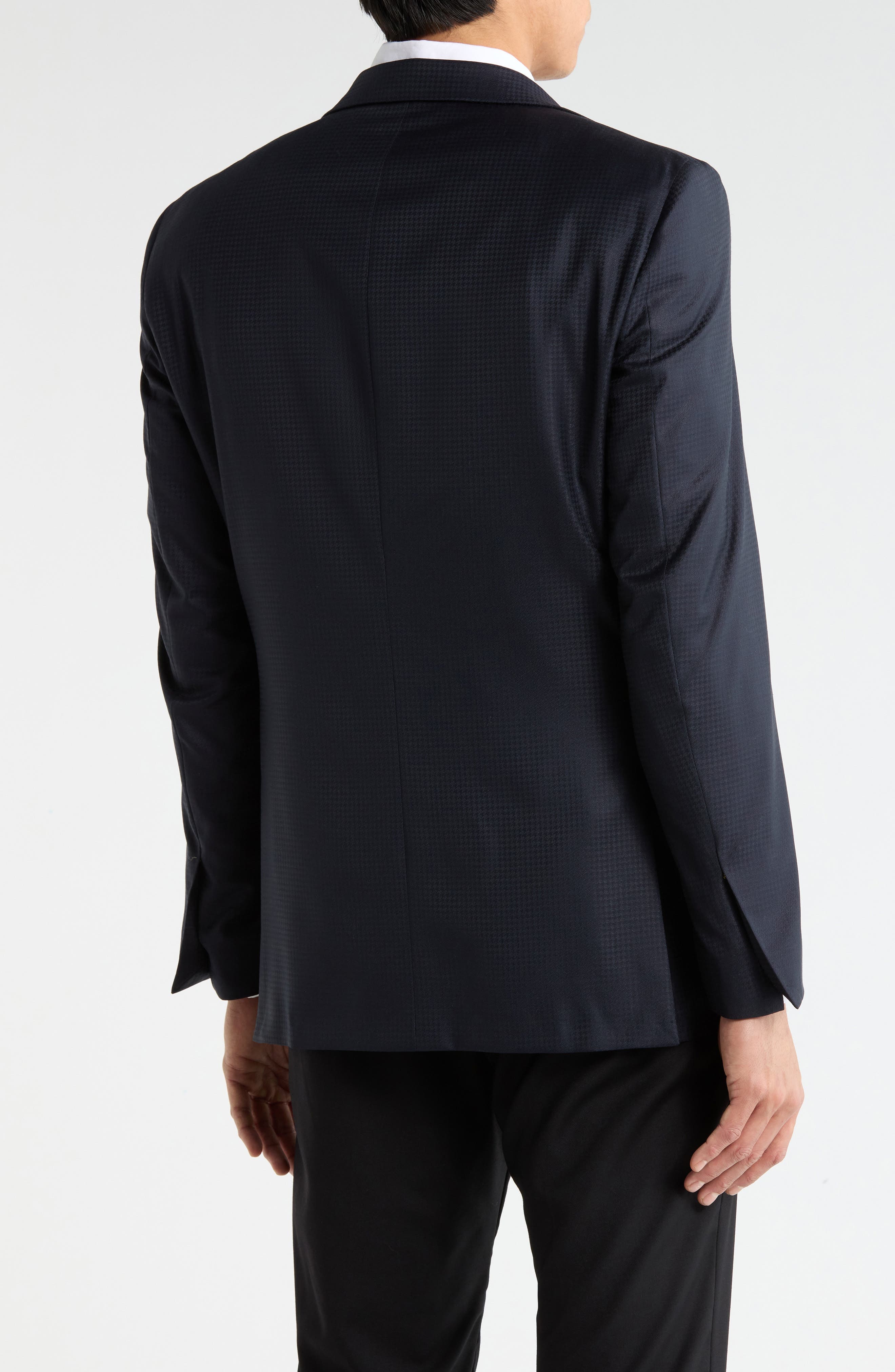 Navy Jacquard Wool & Silk Blend Sport Coat - image 2