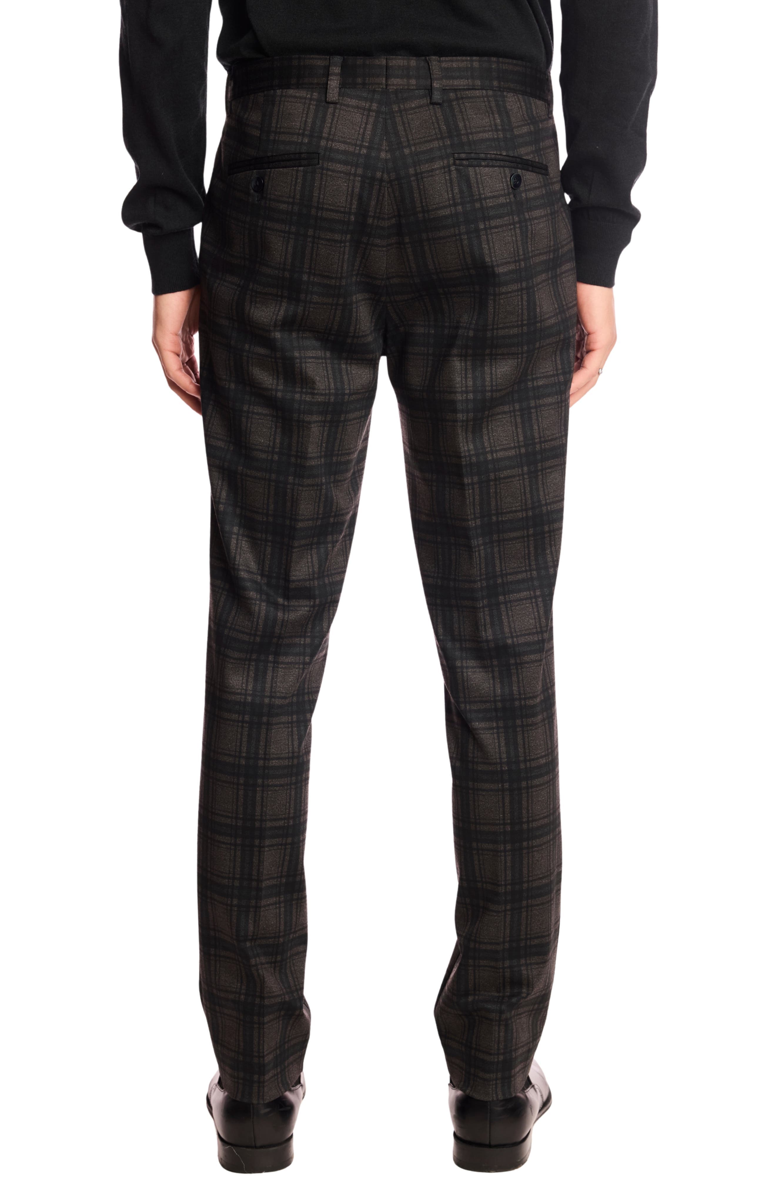 Downing Slim Fit Flat Front Check Dress Pants - image 2