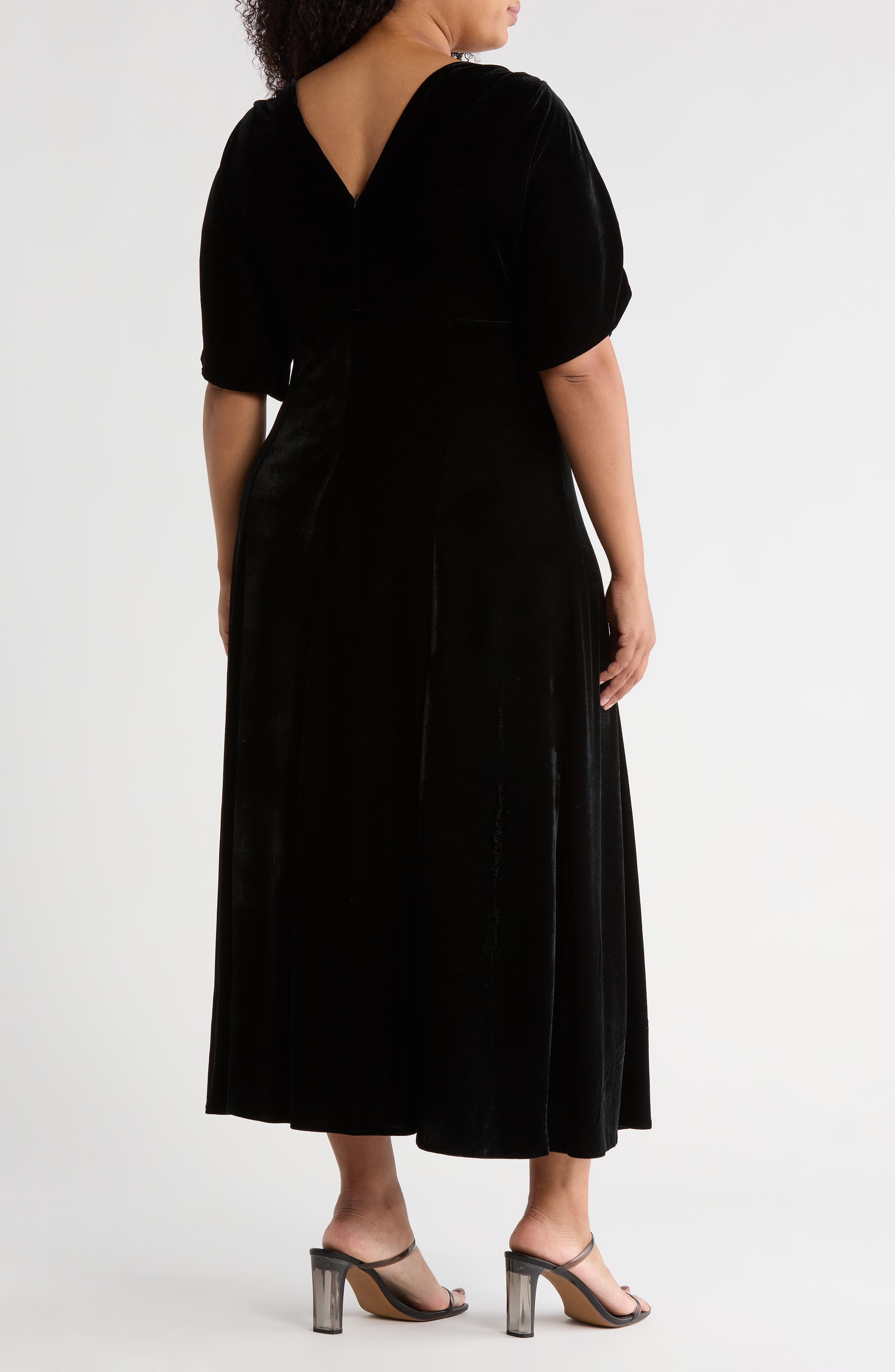 Velvet V-Neck Maxi Dress - image 2