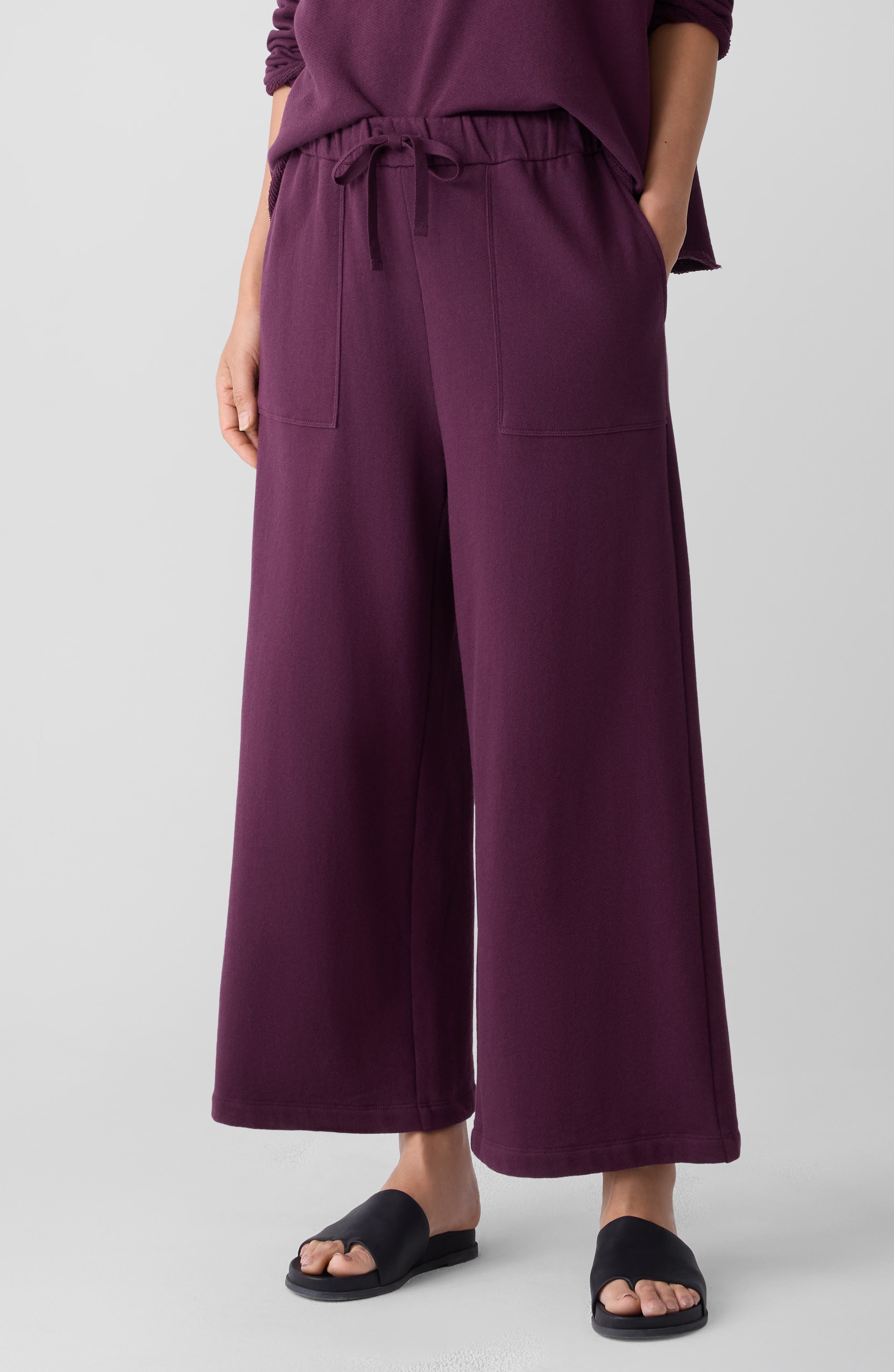 Organic Cotton Ankle Wide Leg Pants - image 1