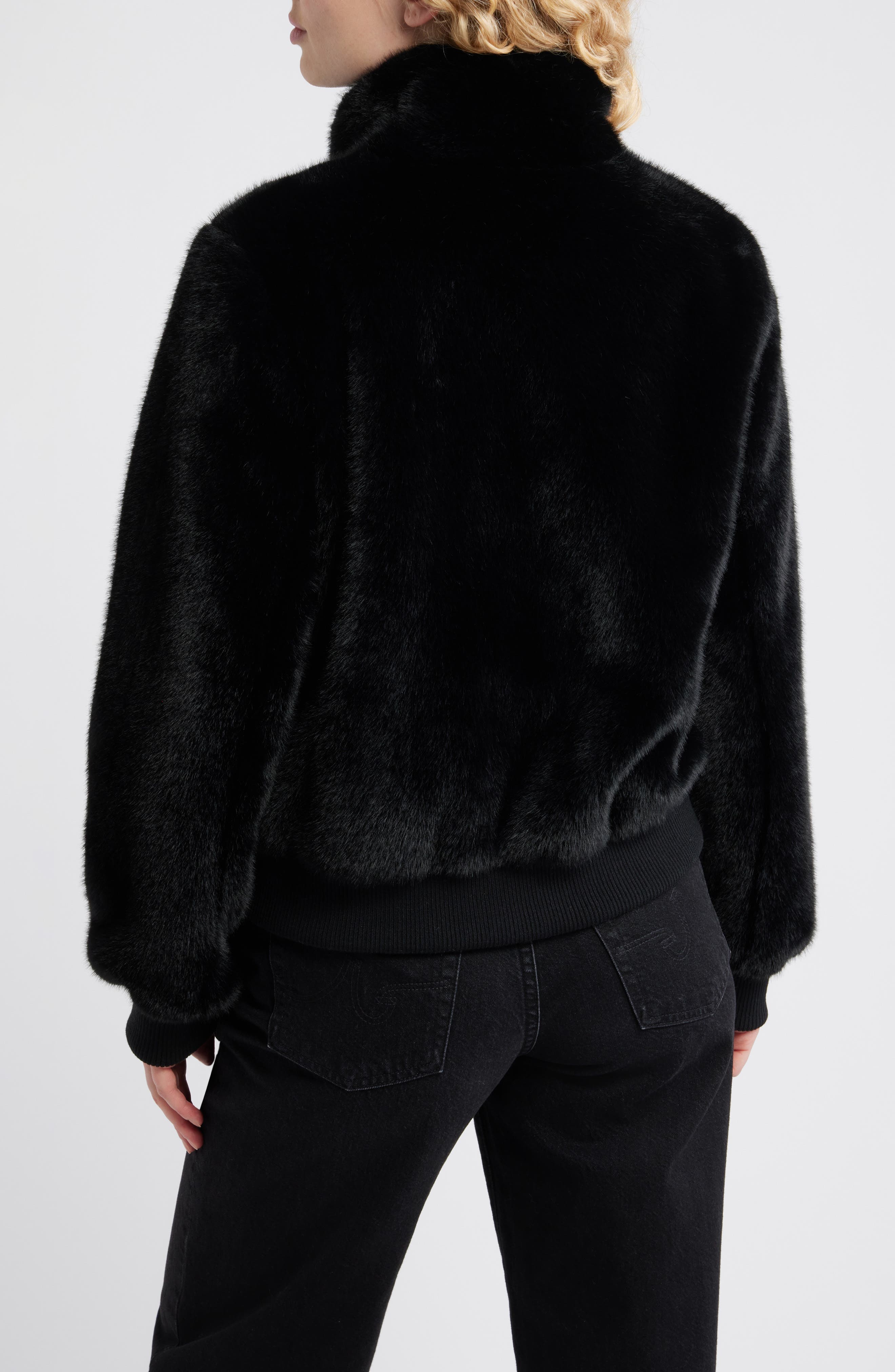 Faux Mink Bomber Jacket - image 2