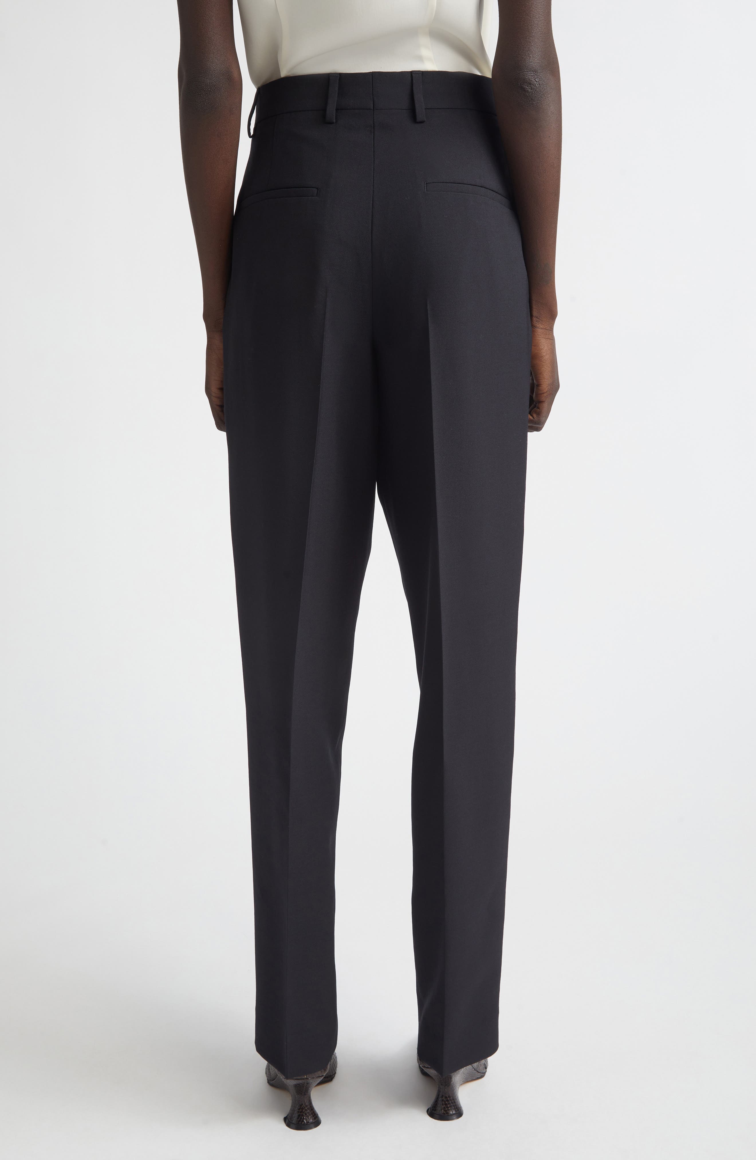 Wool & Mohair Twill Straight Leg Pants - image 2