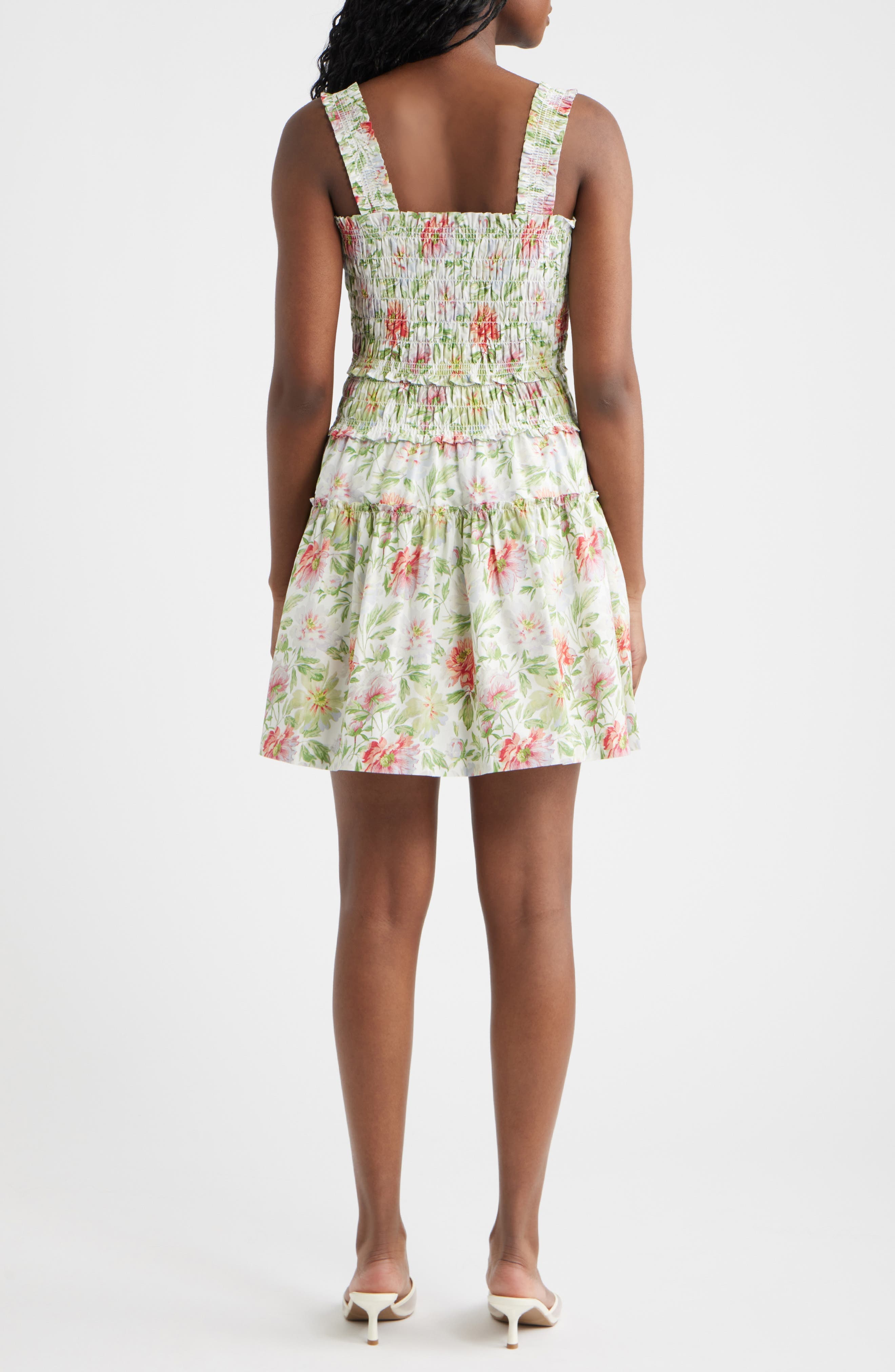 Azalea Smocked Bodice Cotton Mini Sundress - image 2