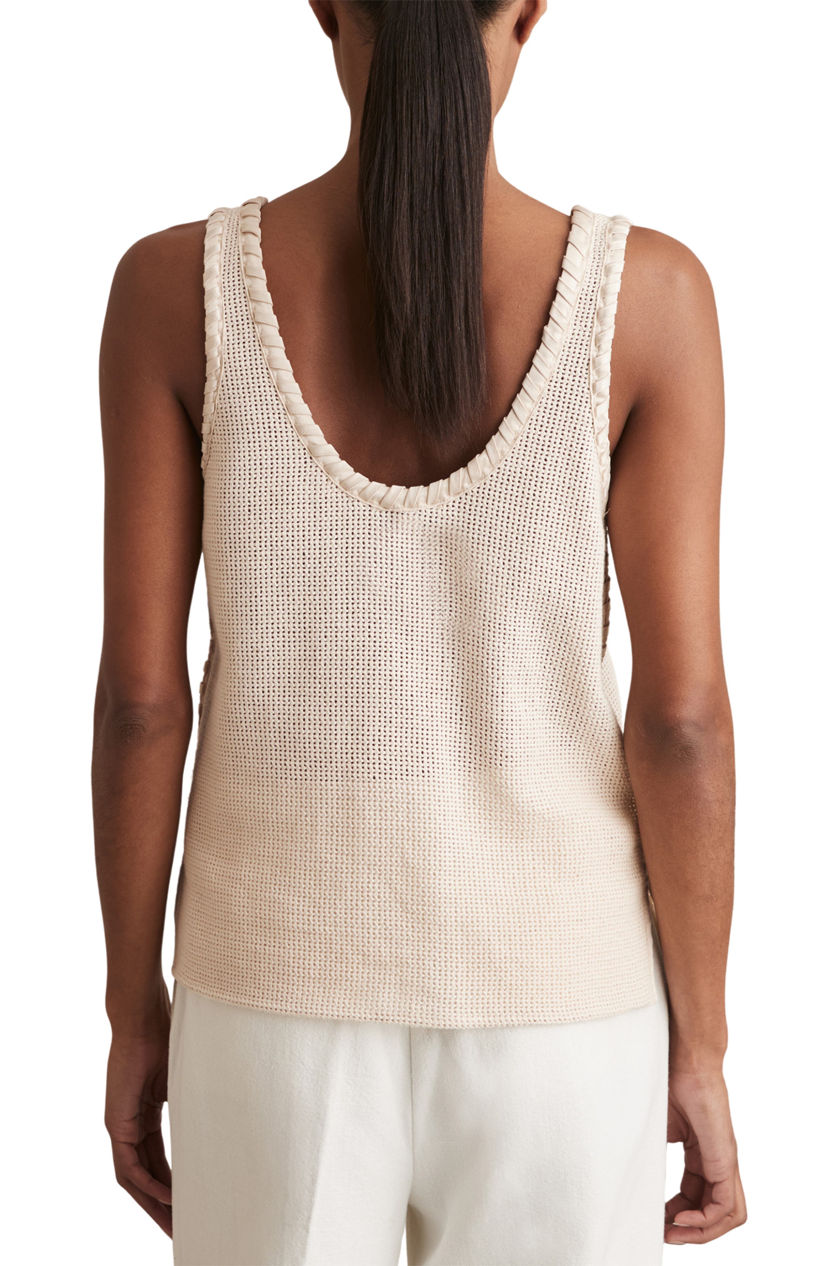 Carla Whipstitch Trim Open Stitch Tank - image 2