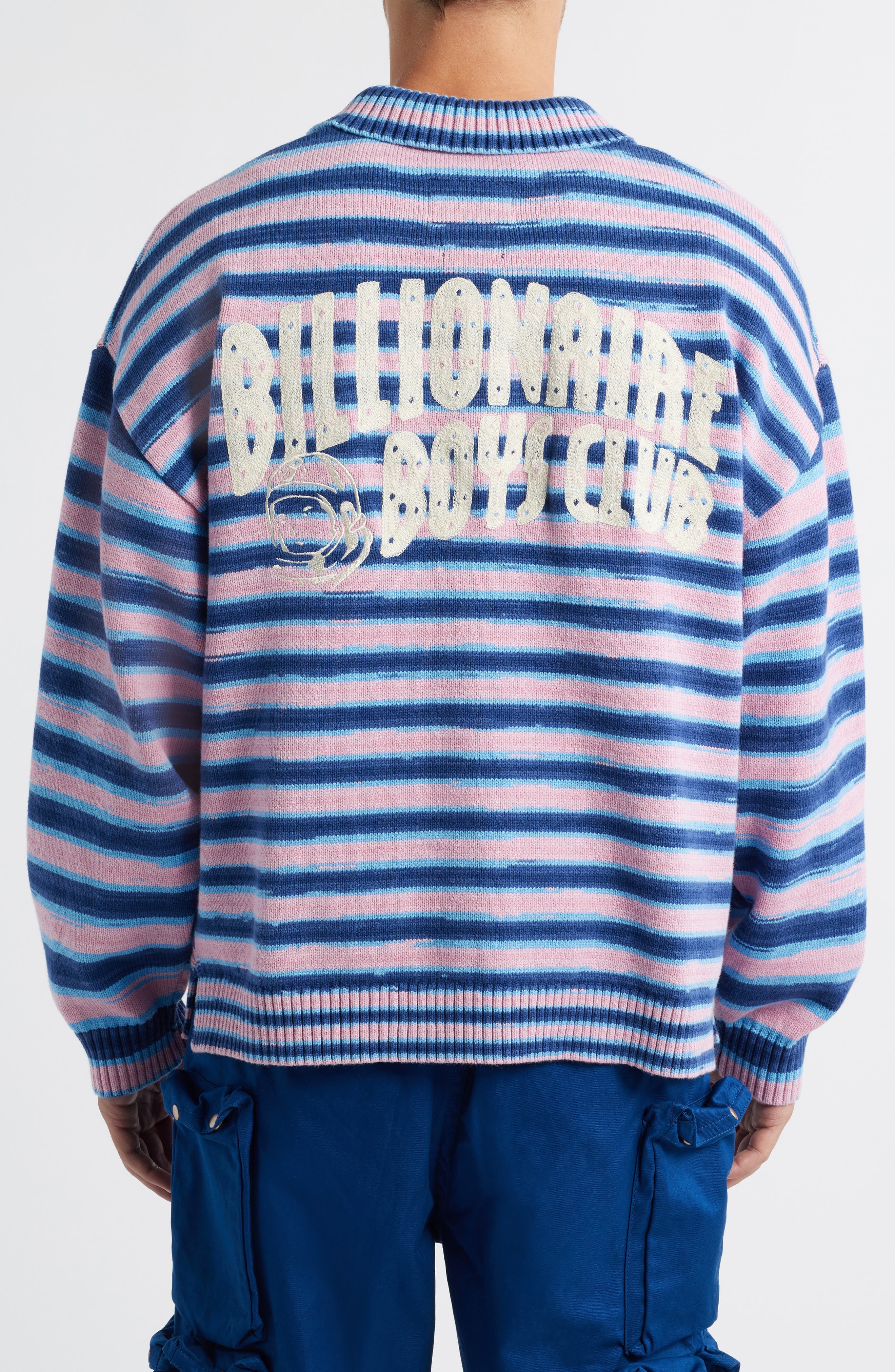 Curve Stripe Cotton Quarter Zip Graphic Sweater - image 4