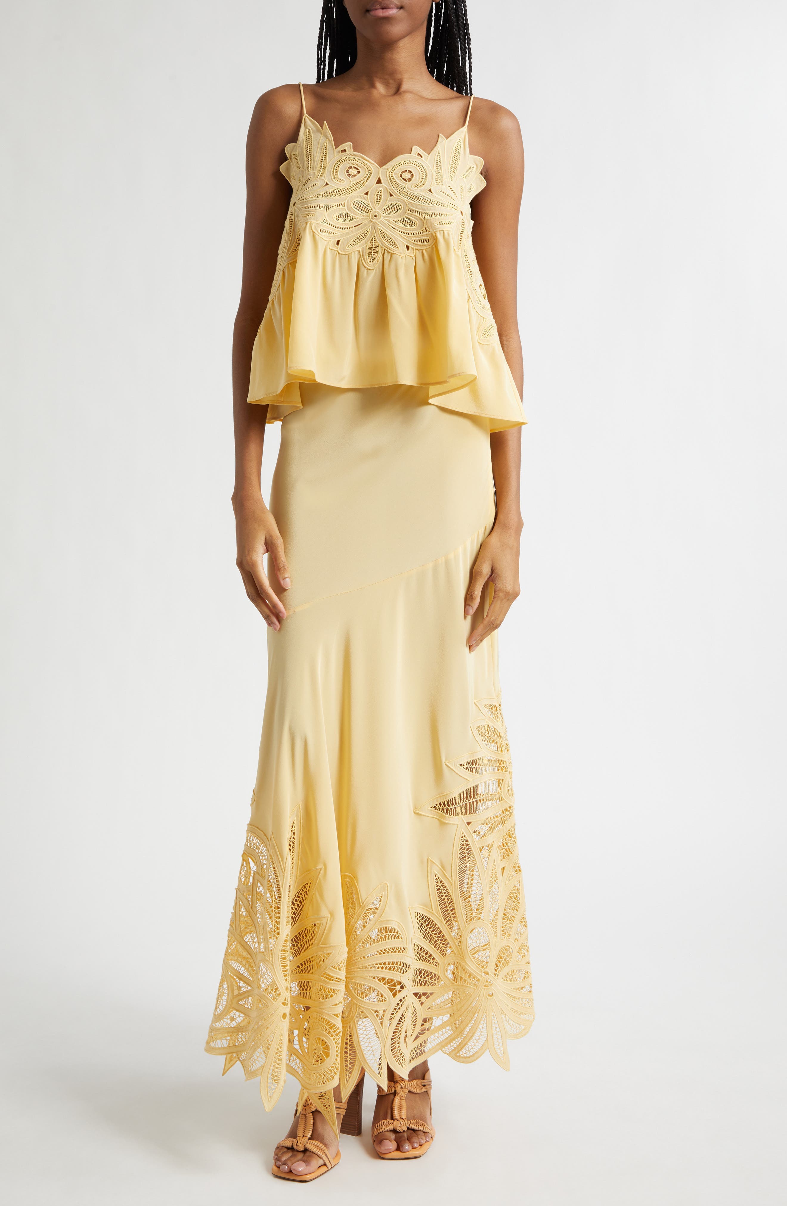 Oona Embroidered Silk Maxi Skirt - image 2