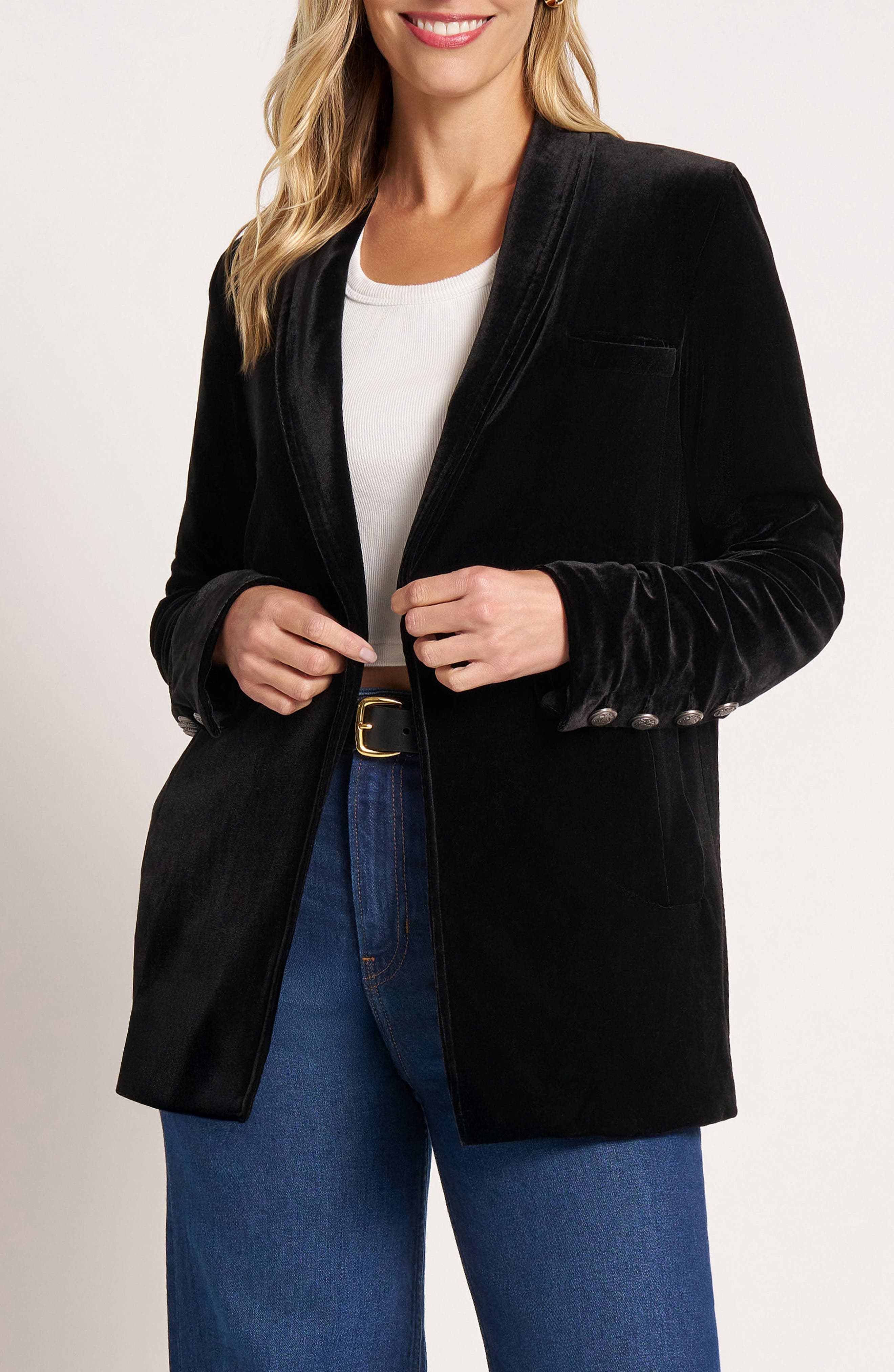 Velvet Blazer Jacket - image 1