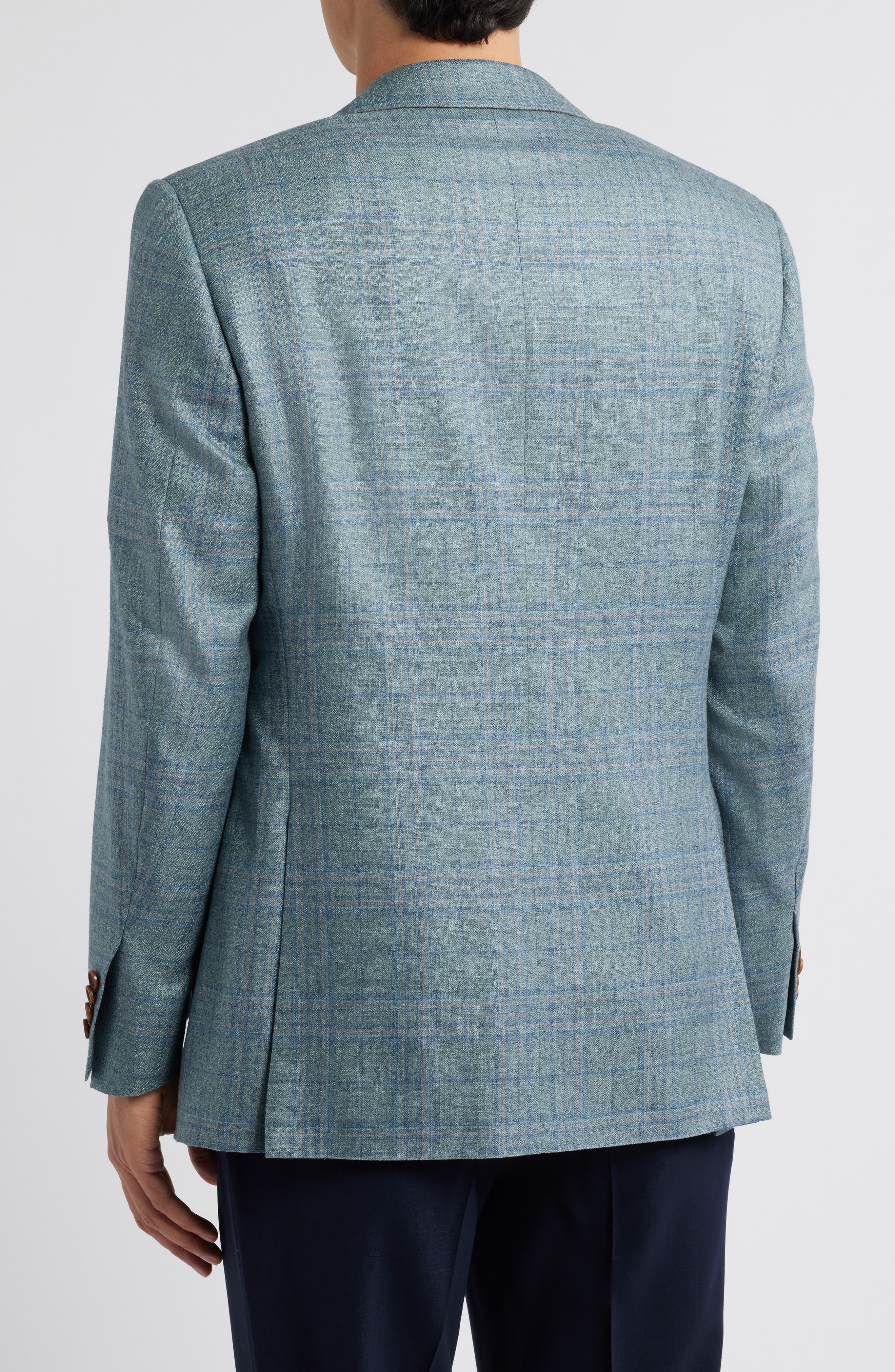 Siena Regular Fit Shadow Check Silk & Cashmere Sport Coat - image 2