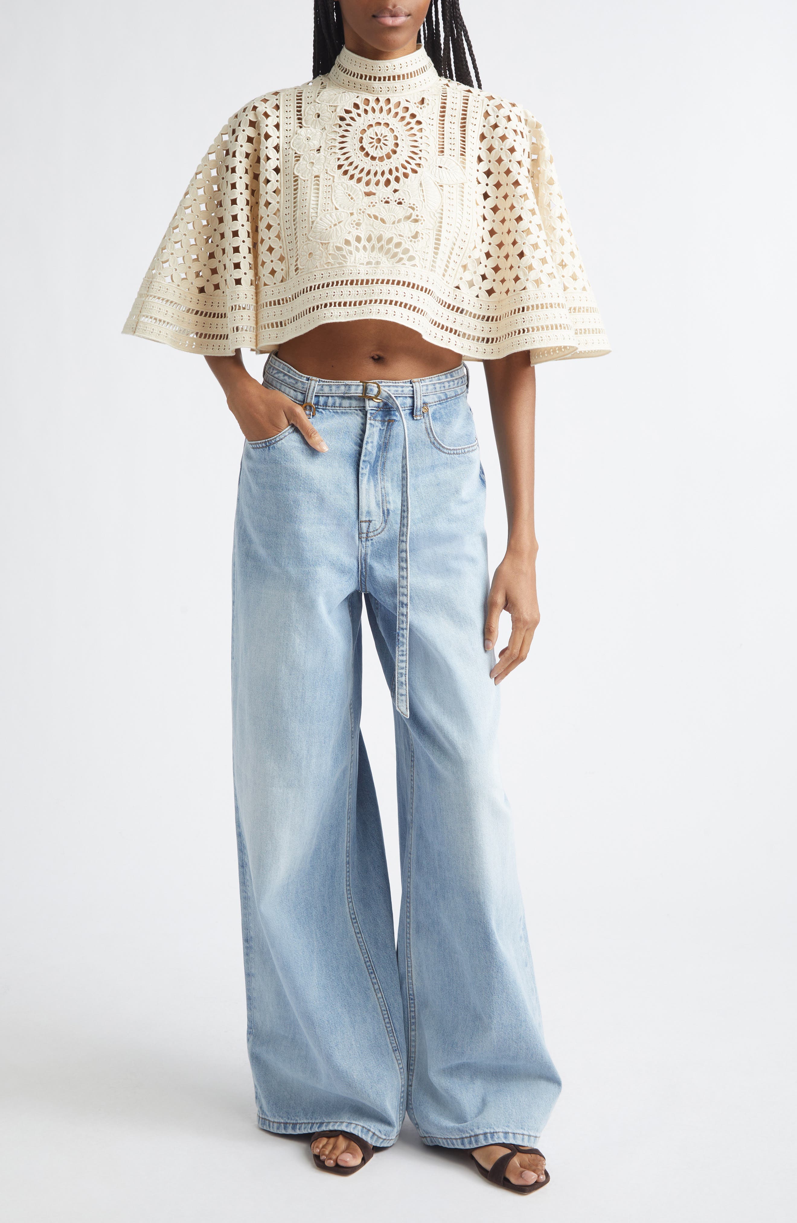 Indra Belted Relaxed Flare Jeans - image 2