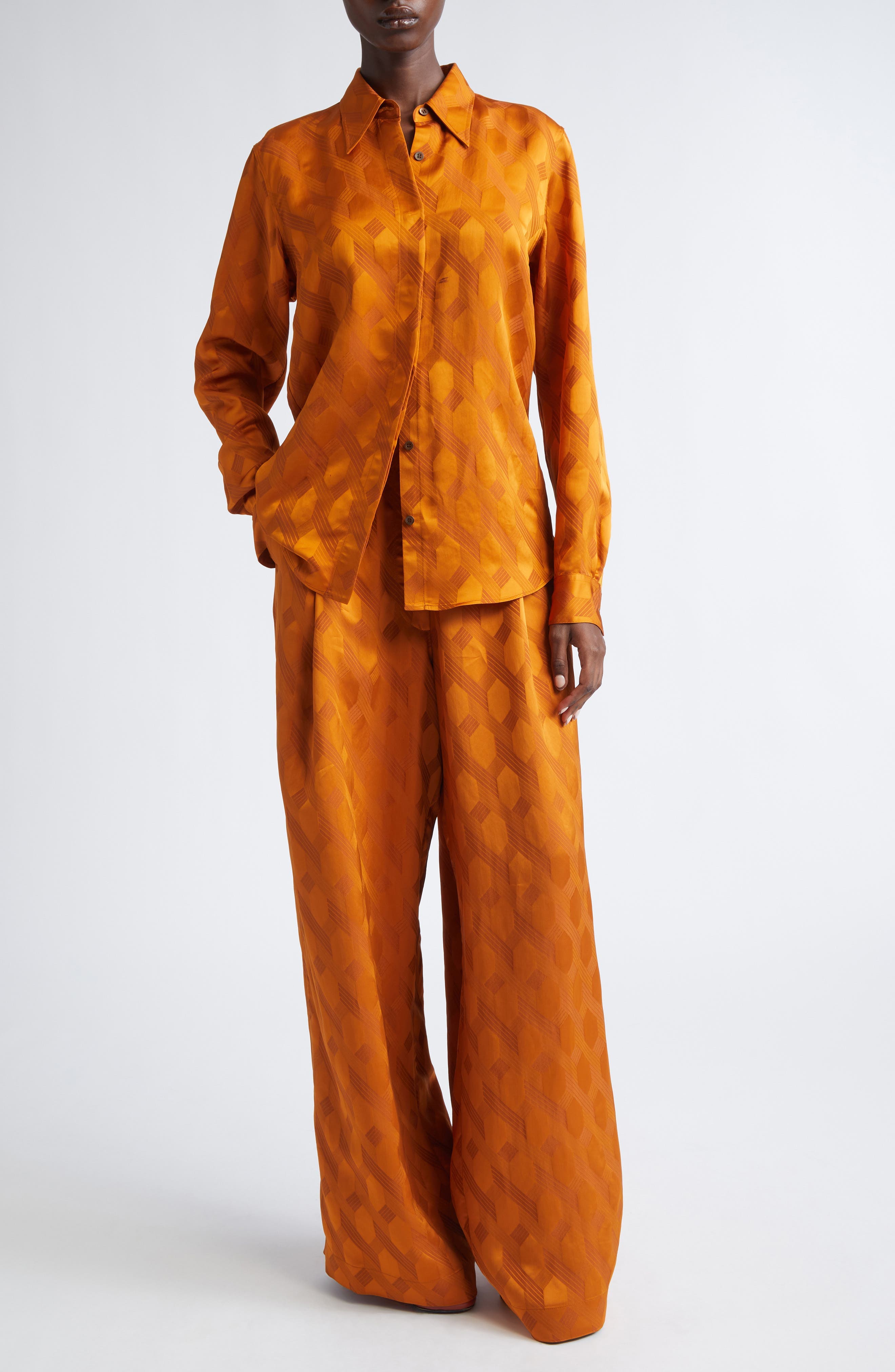 Chowy Chain Jacquard Button-Up Shirt - image 2
