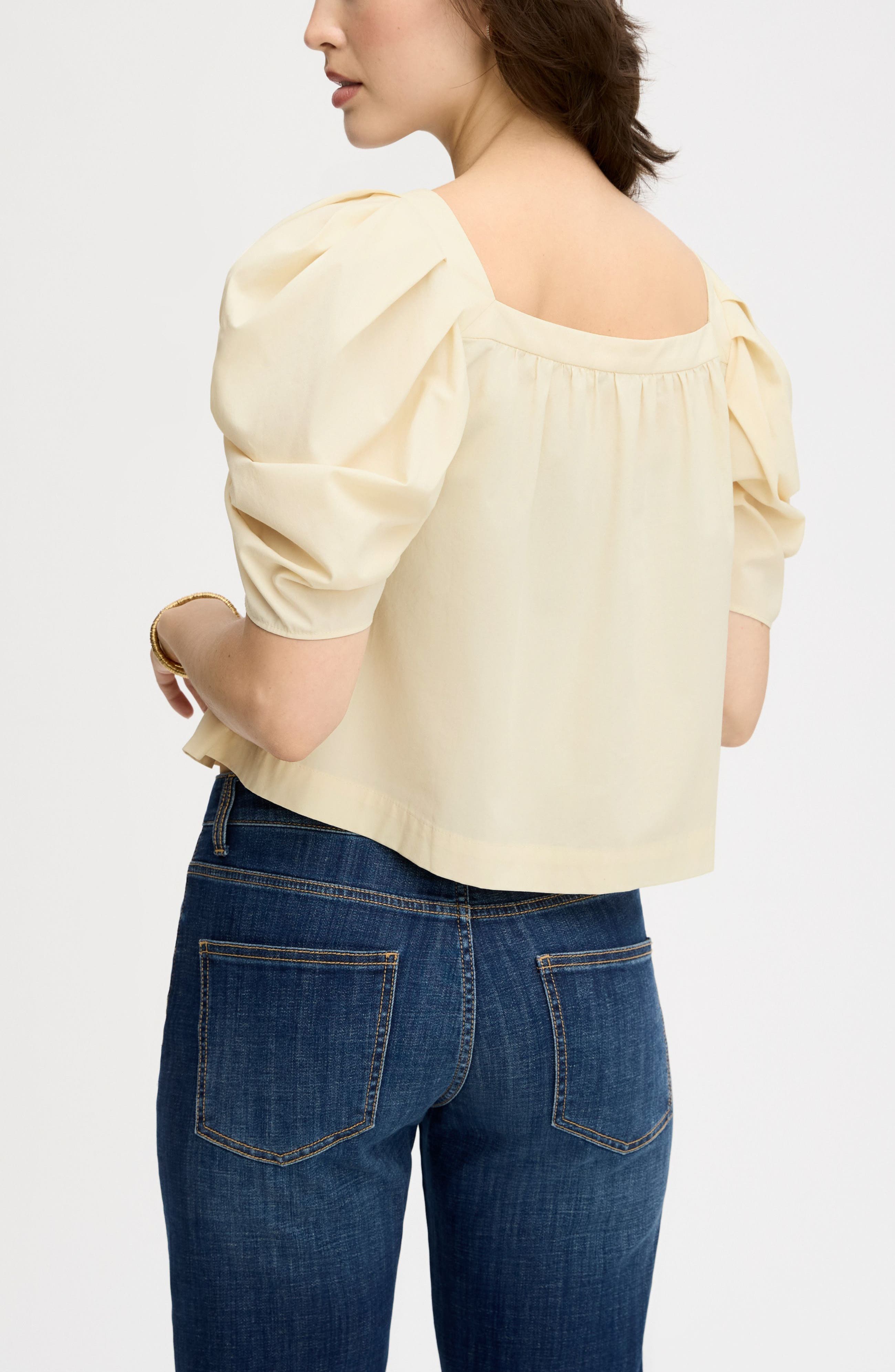 Puff Sleeve Square Neck Top - image 2