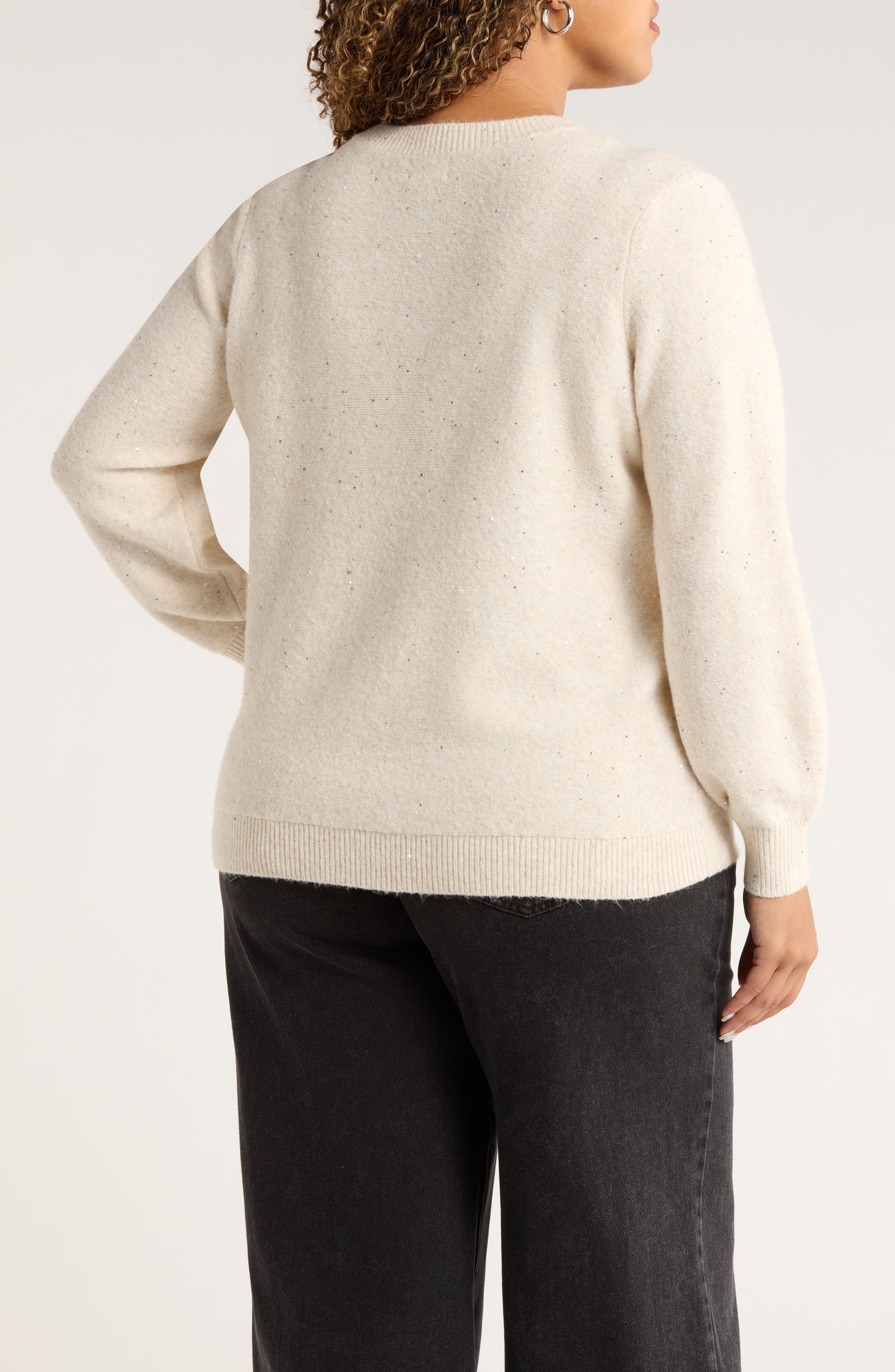 Sequin V-Neck Sweater - image 2