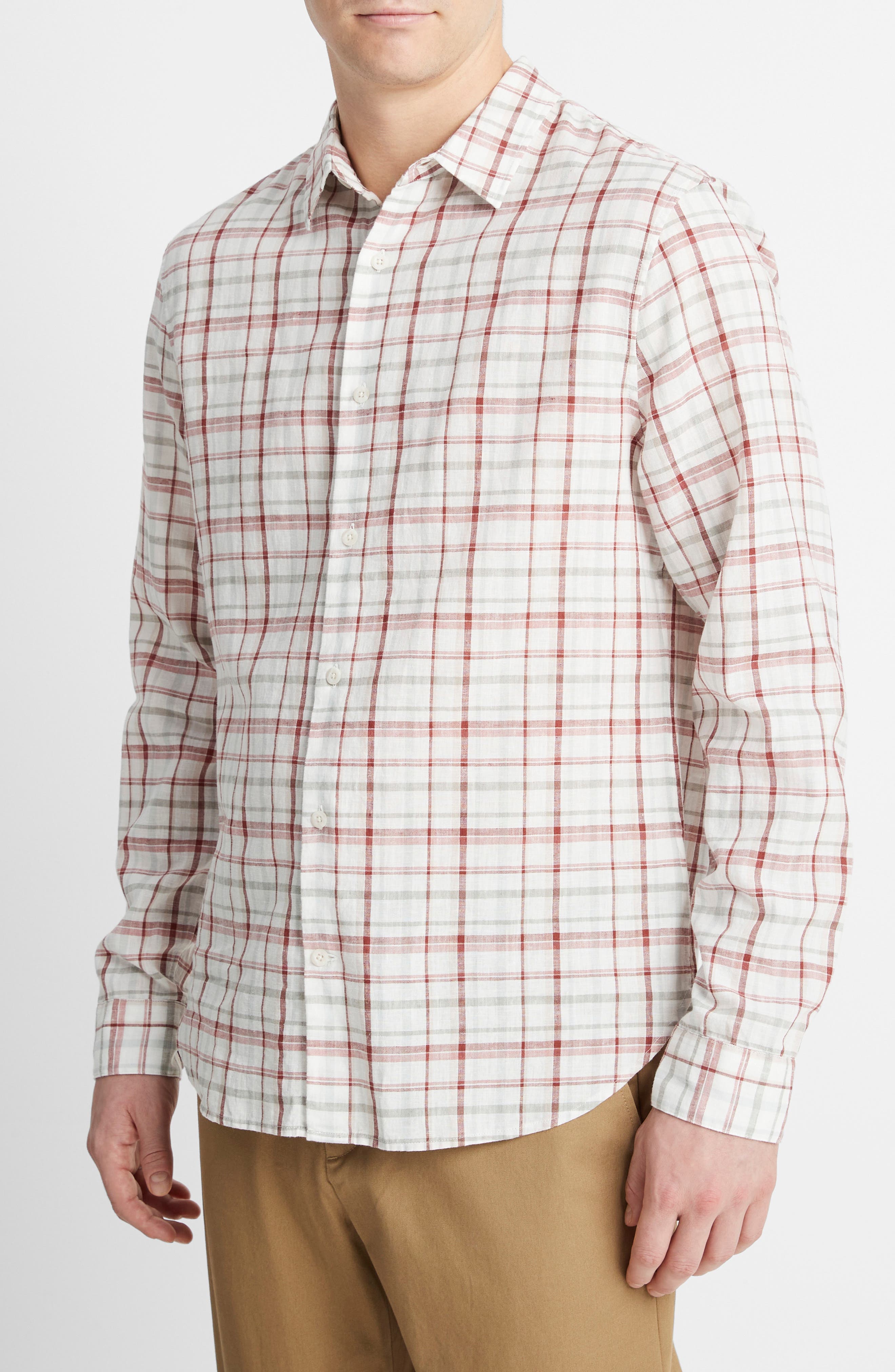 Oakmont Plaid Linen & Cotton Button-Up Shirt - image 1