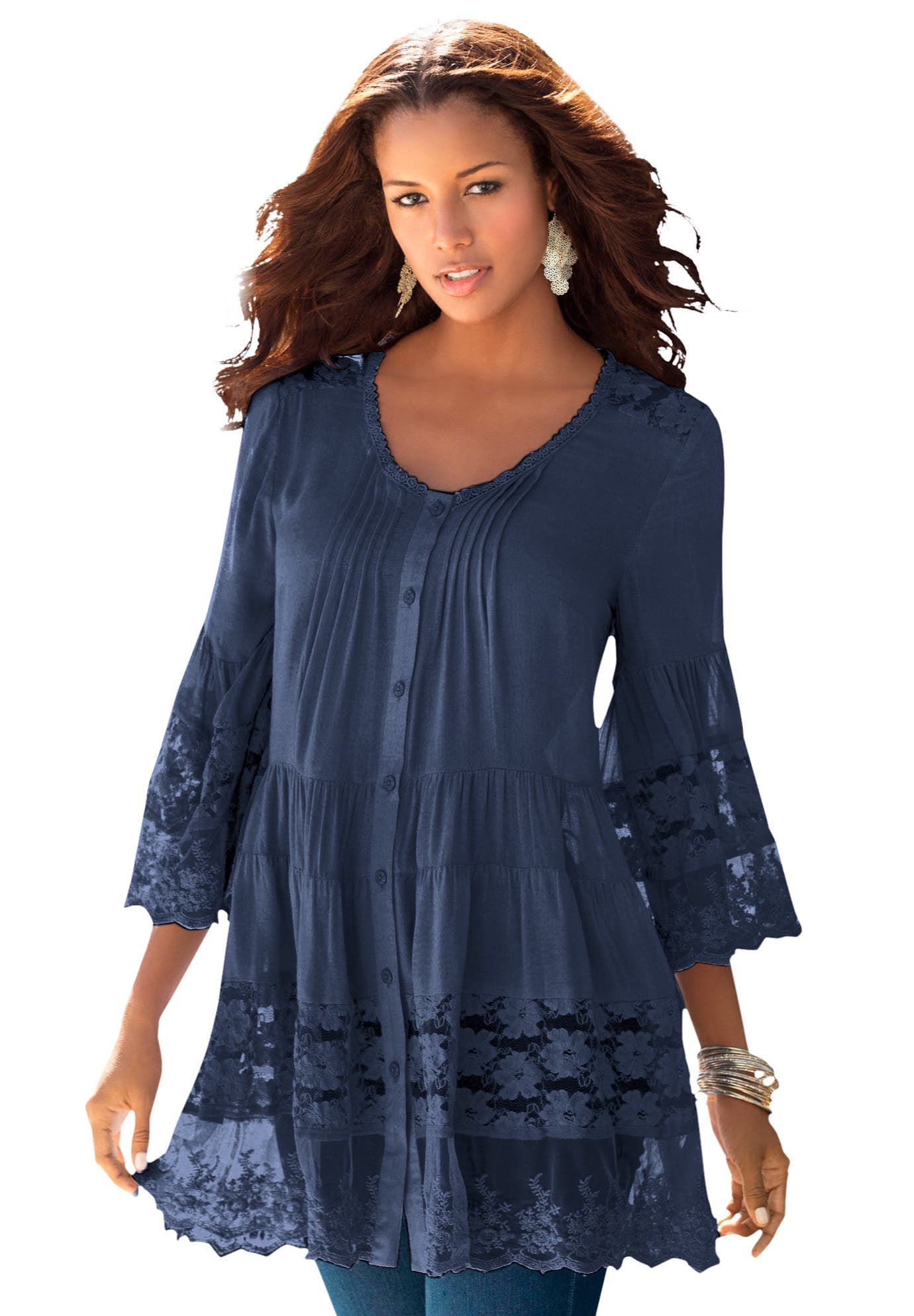 Lace Illusion Blouse - image 5