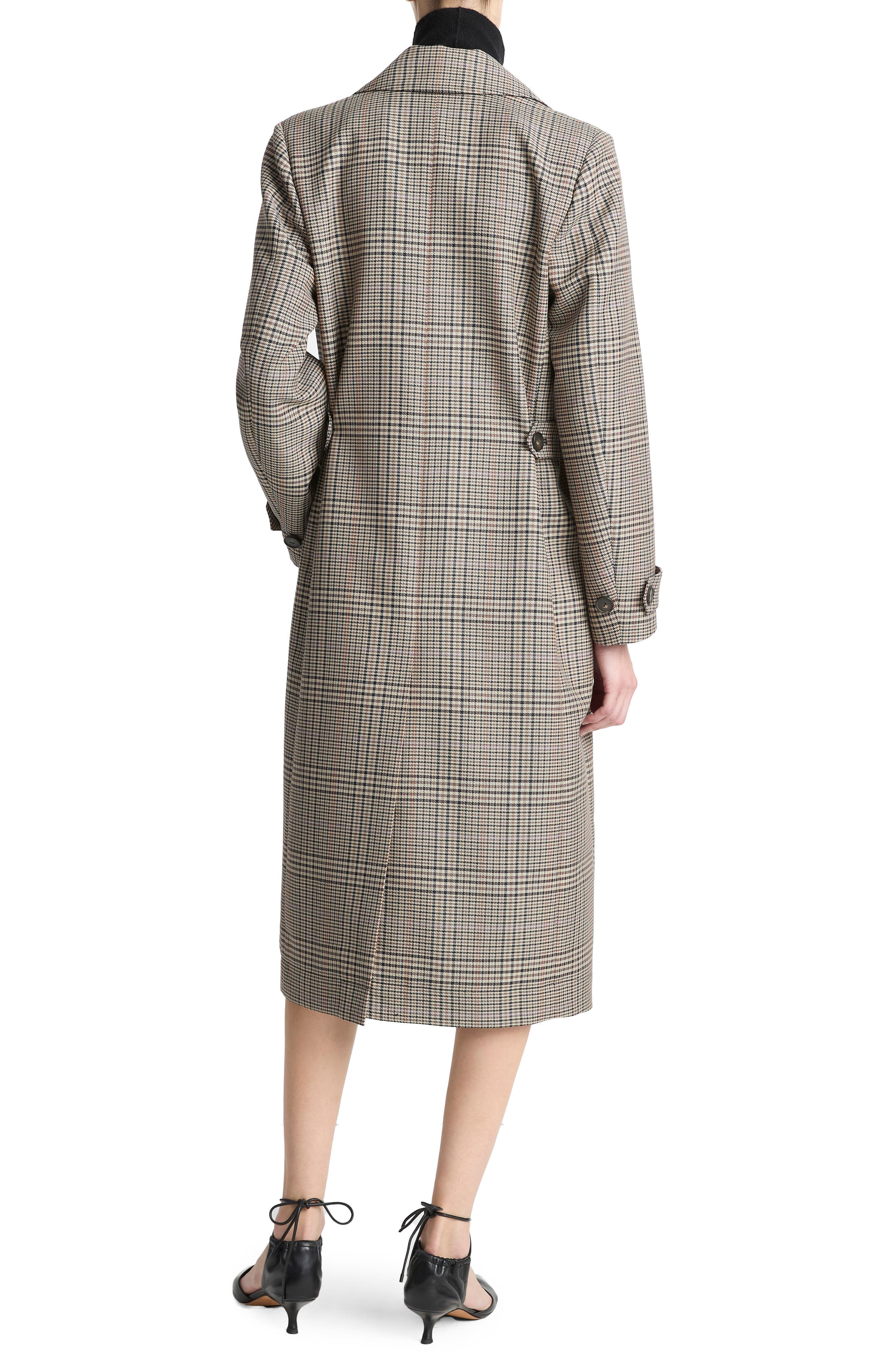 Pressed Plaid Wool Blend Coat - image 2