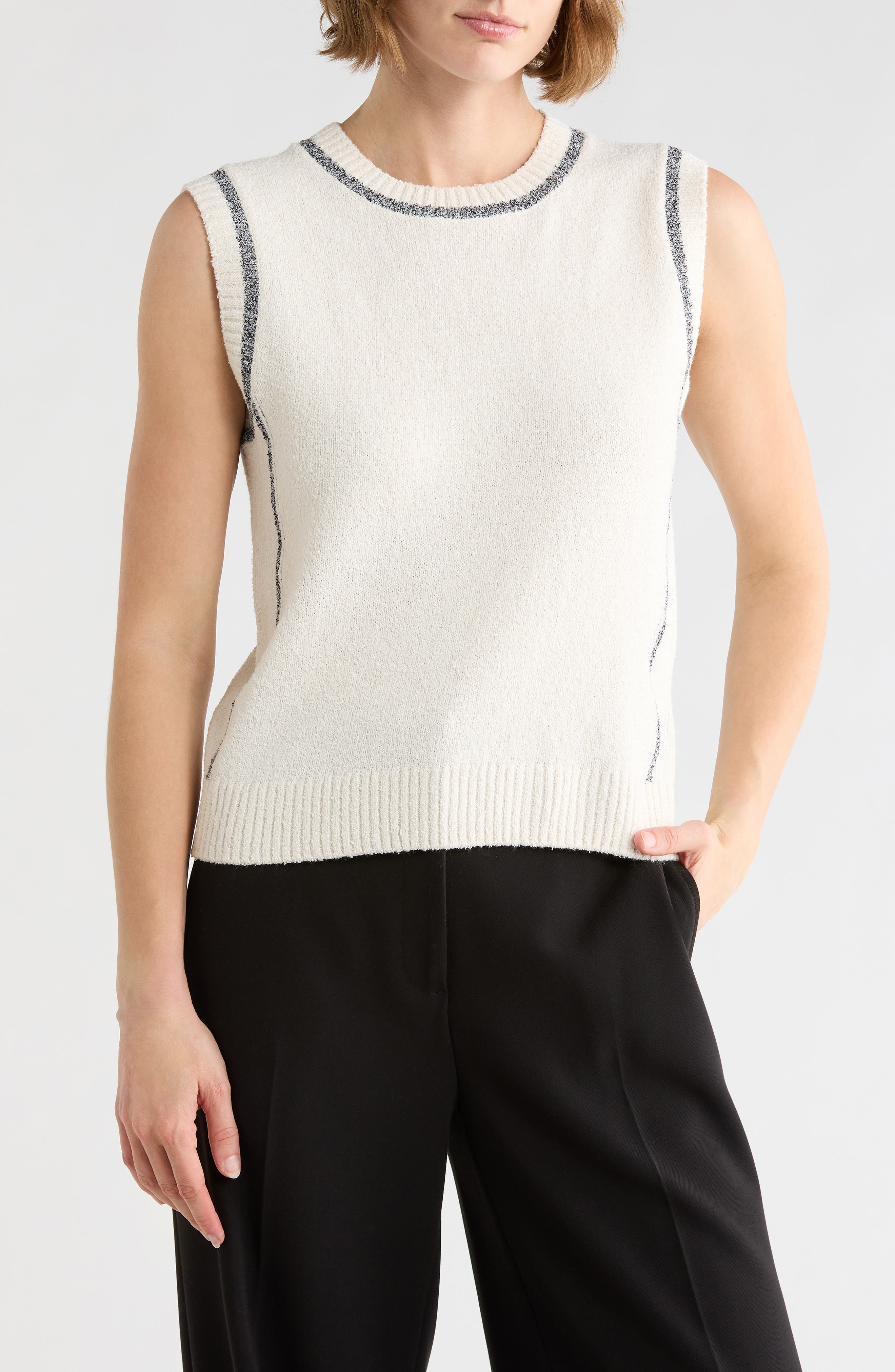 Tipped Sleeveless Sweater - image 3