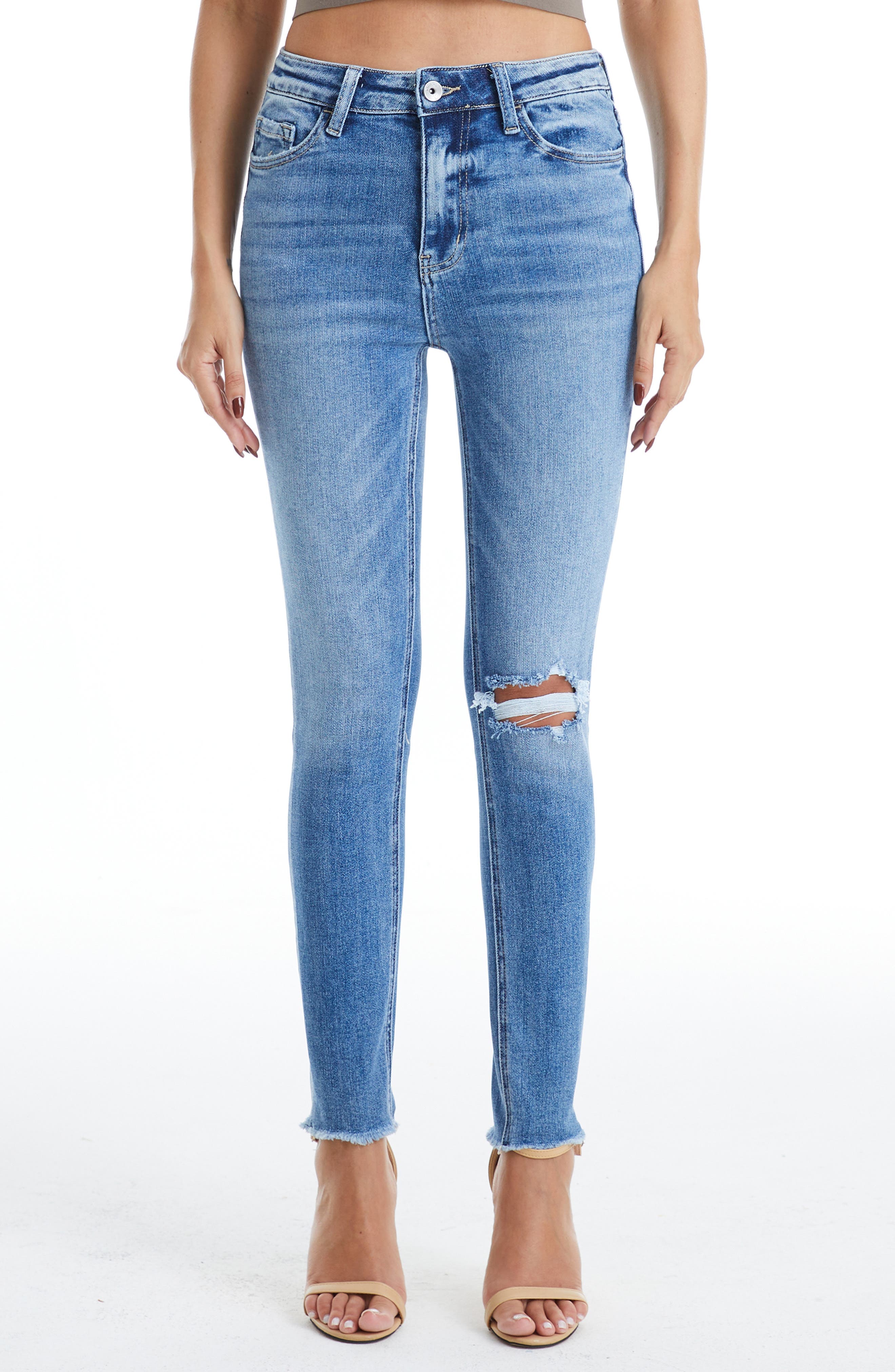 Ripped High Waist Ankle Skinny Jeans - image 1