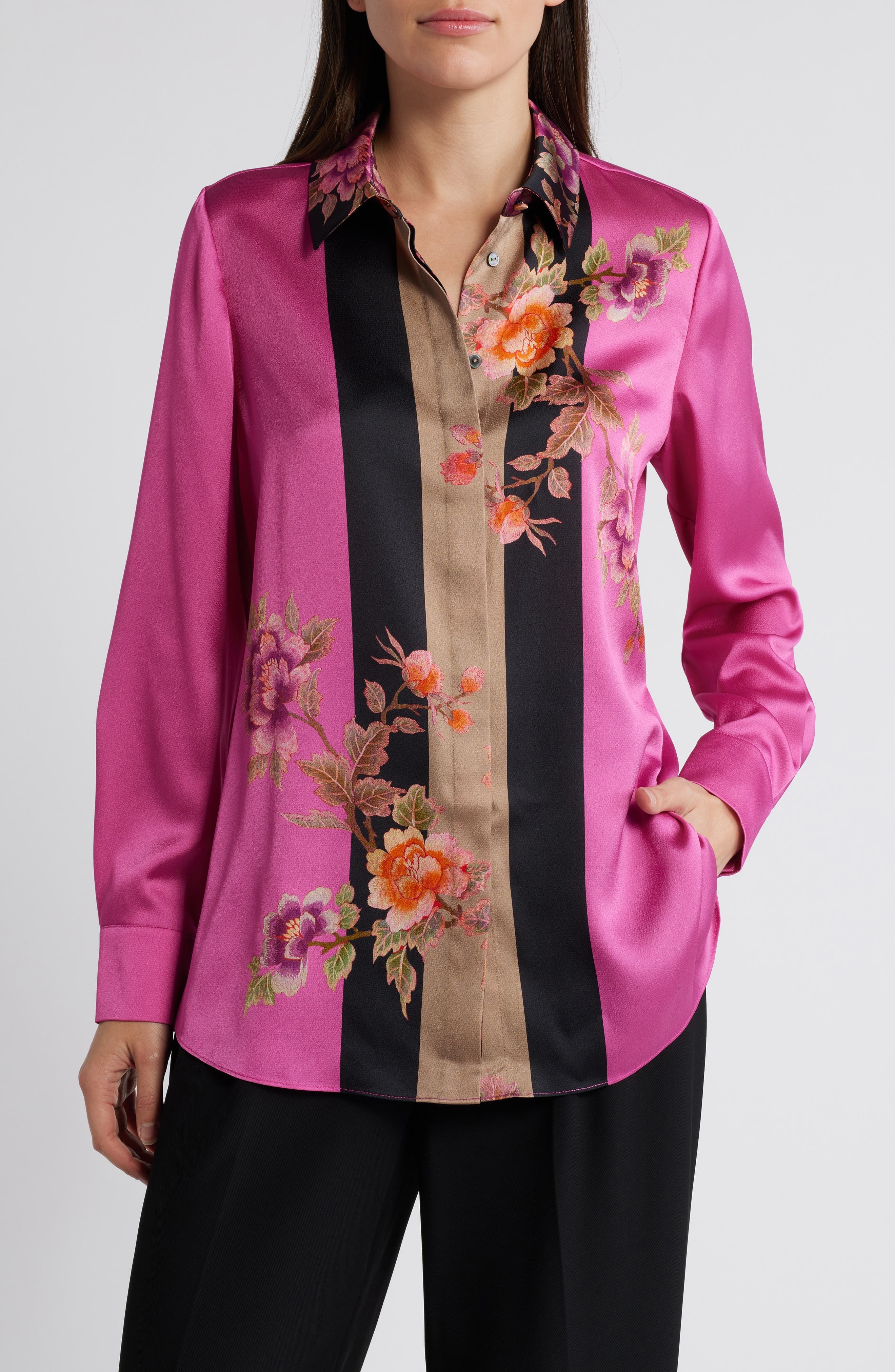 Sabrina Floral Button-Up Shirt - image 1