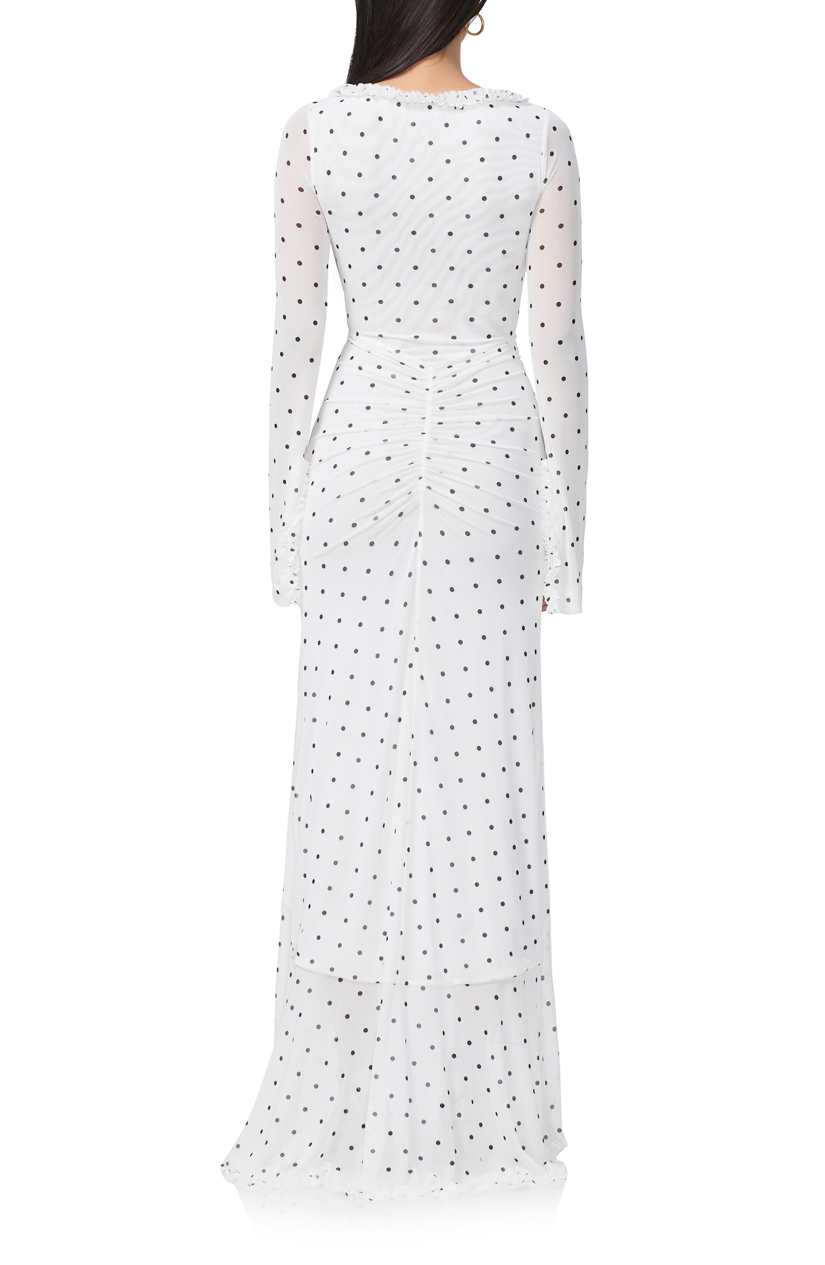 Cat Ruched Semisheer Long Sleeve Cutout High-Low Hem Maxi Dress - image 2