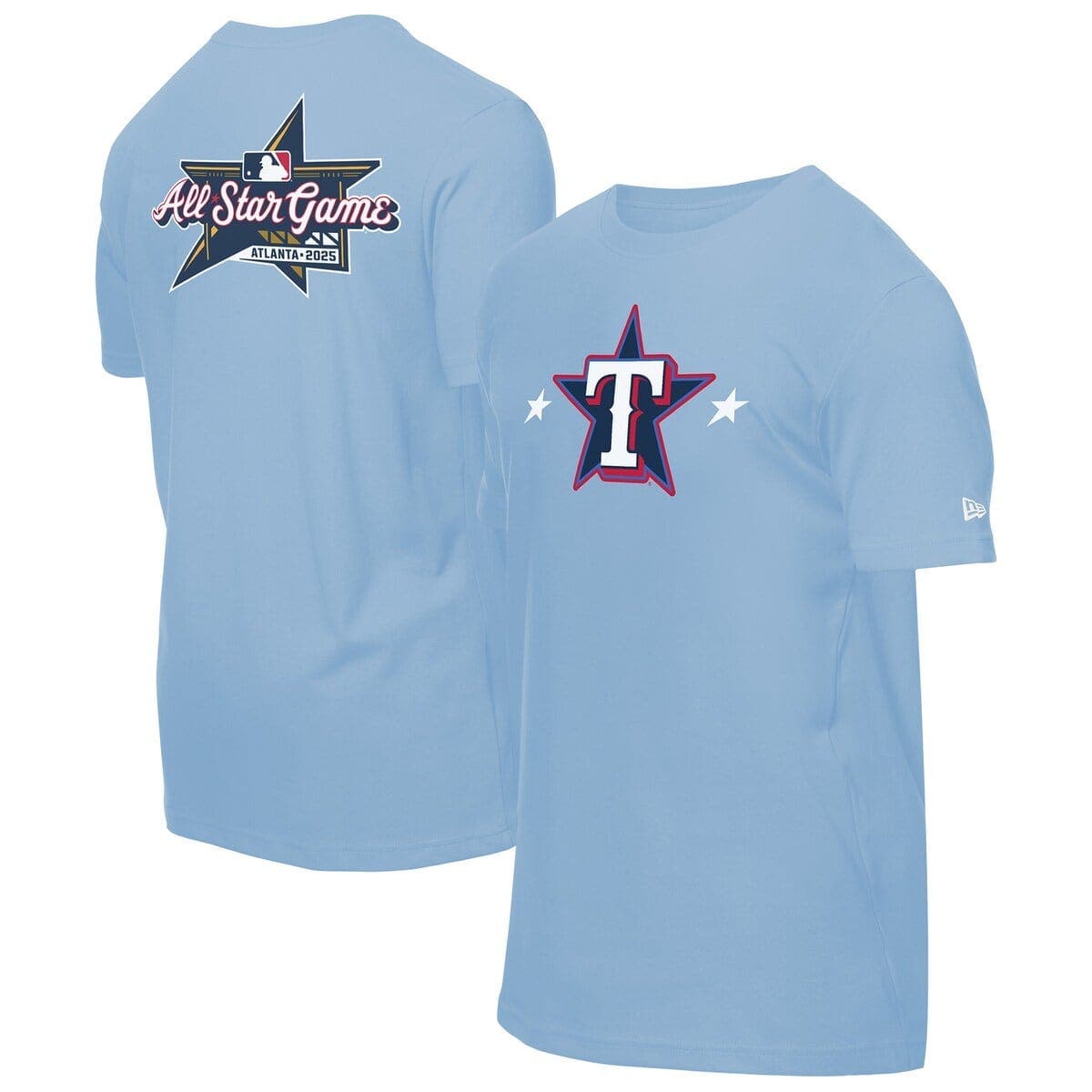 Men's New Era Light Blue Texas Rangers 2025 MLB All-Star Game Workout T-Shirt - image 1