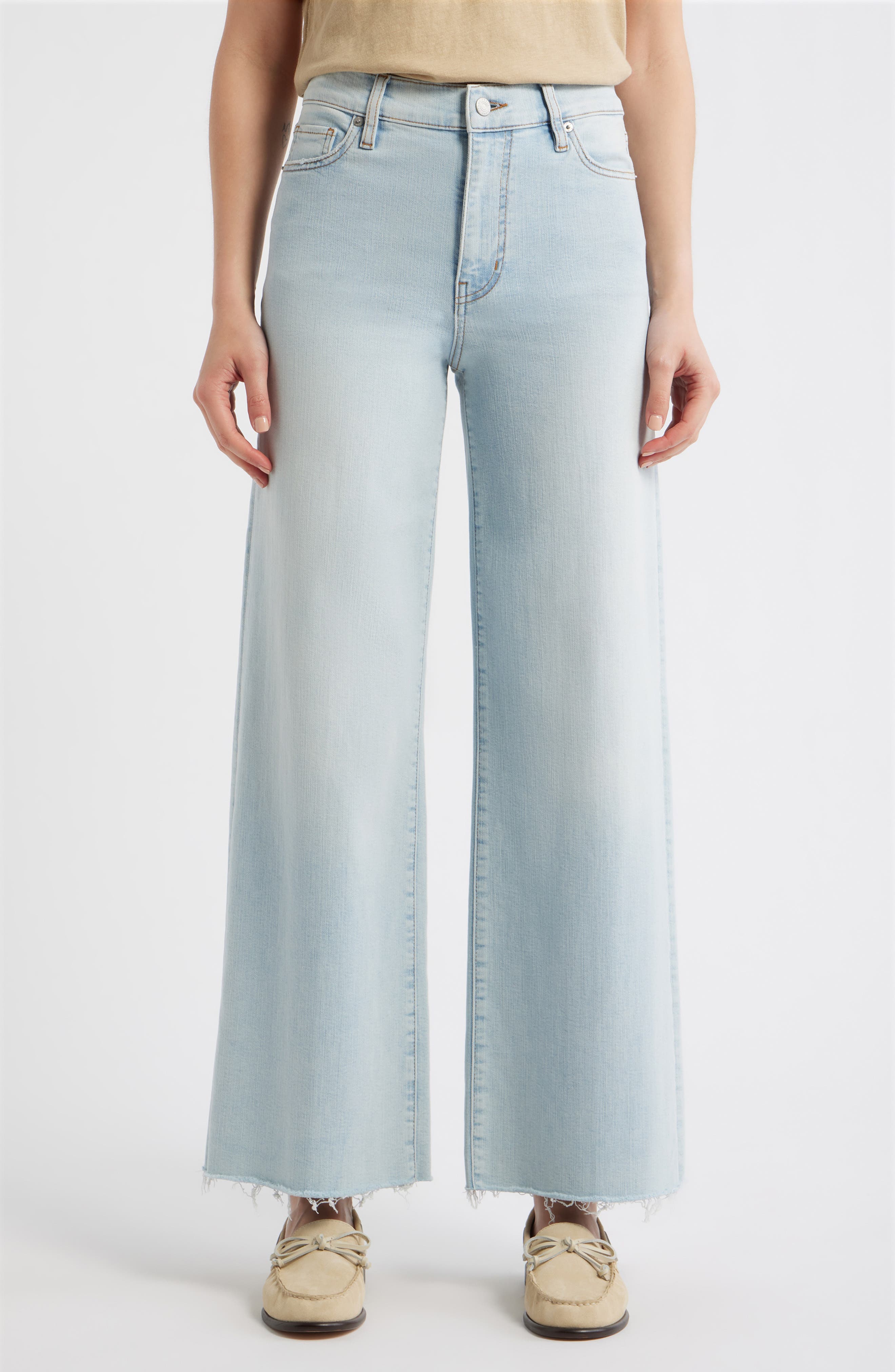 Le Slim Raw Hem Palazzo Jeans - image 3