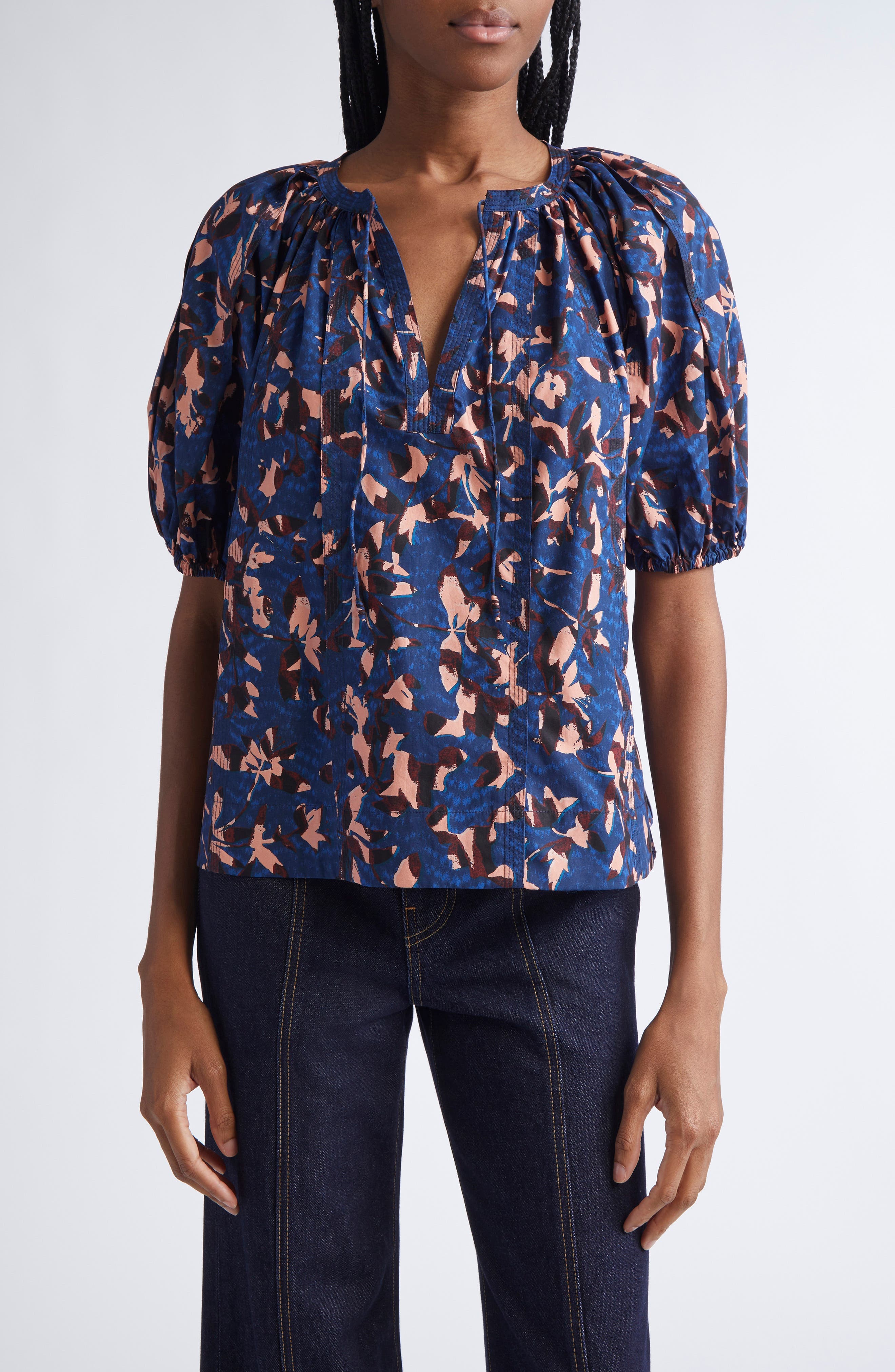 Tie Neck Puff Sleeve top - image 1