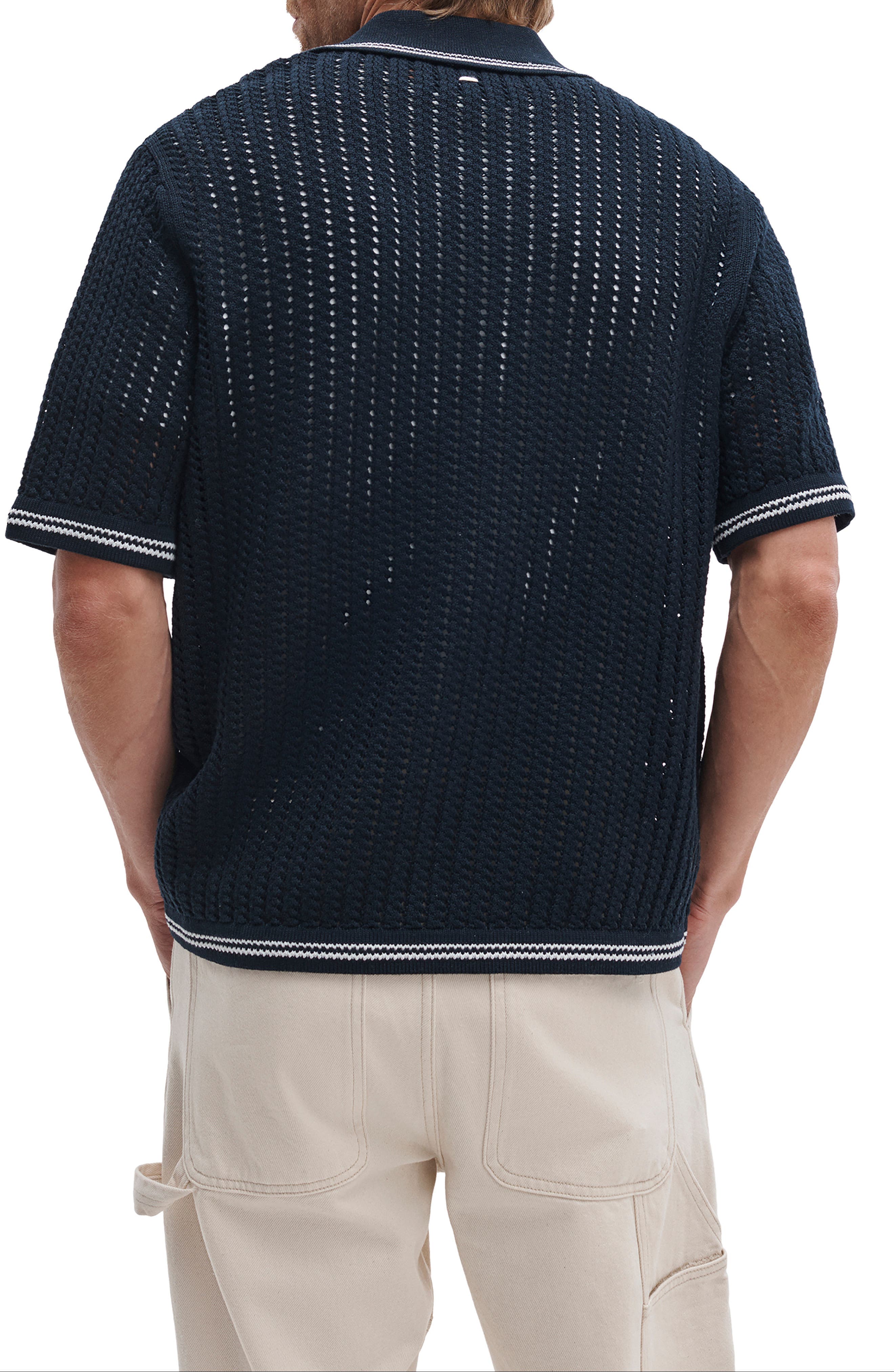Open Stitch Johnny Collar Polo - image 4
