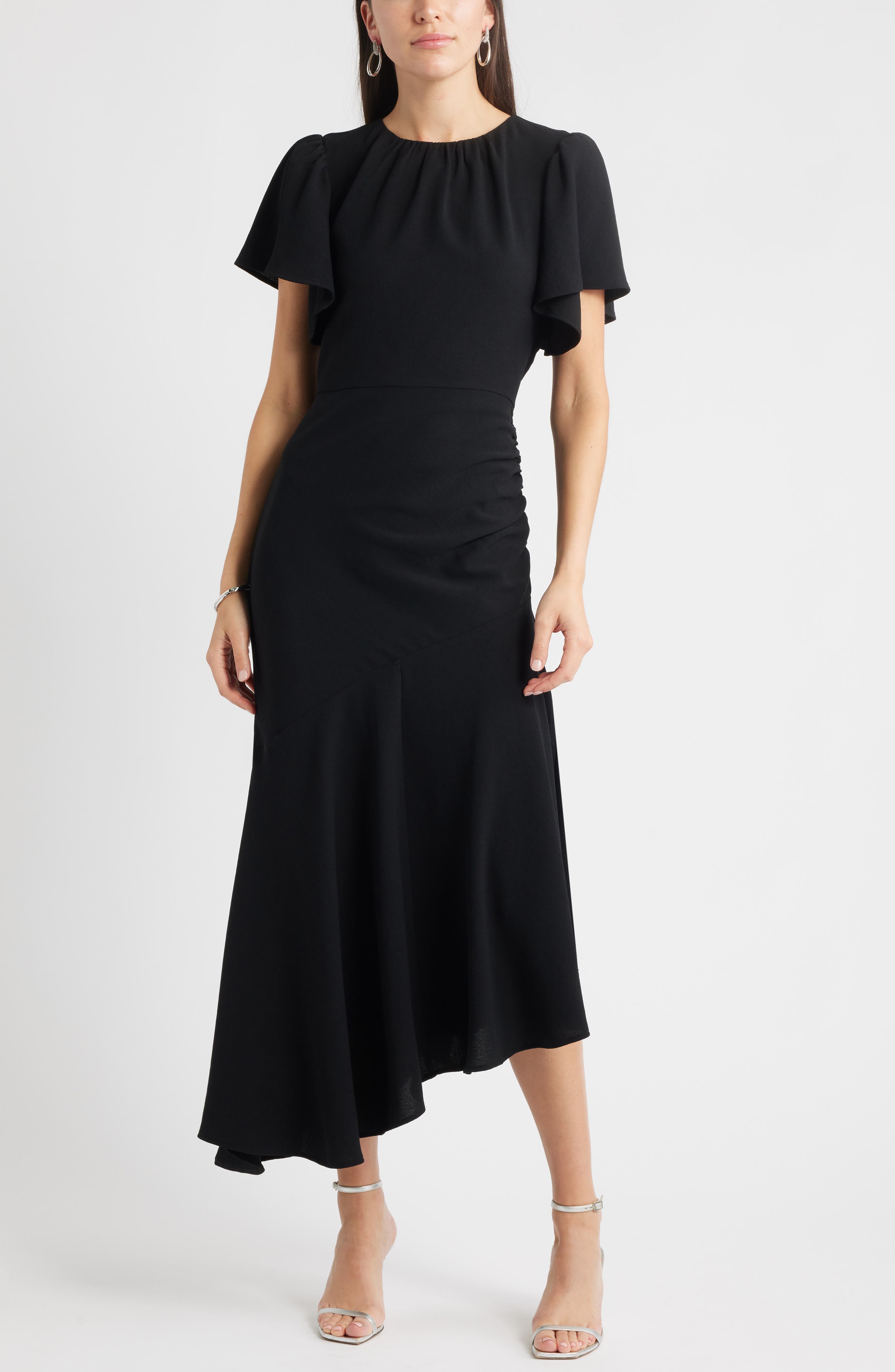 Asymmetric Crepe Maxi Dress - image 1