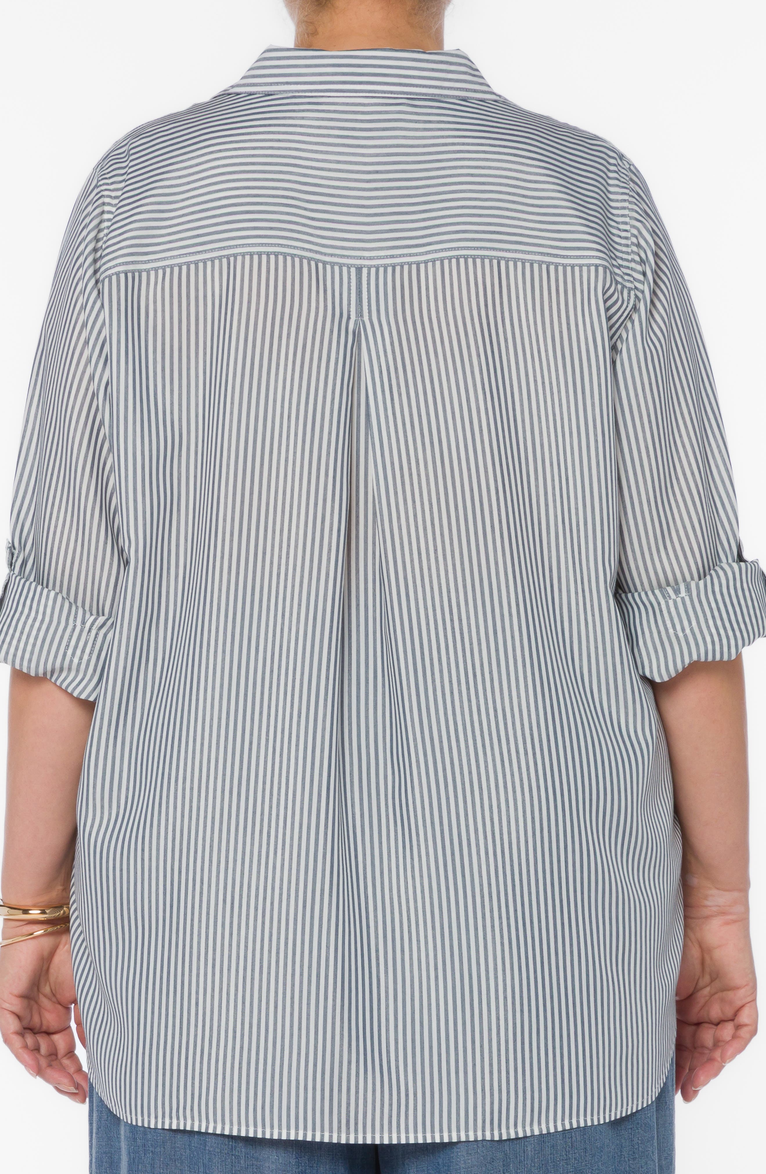 Elisa Striped Roll Sleeve Shirt - image 2
