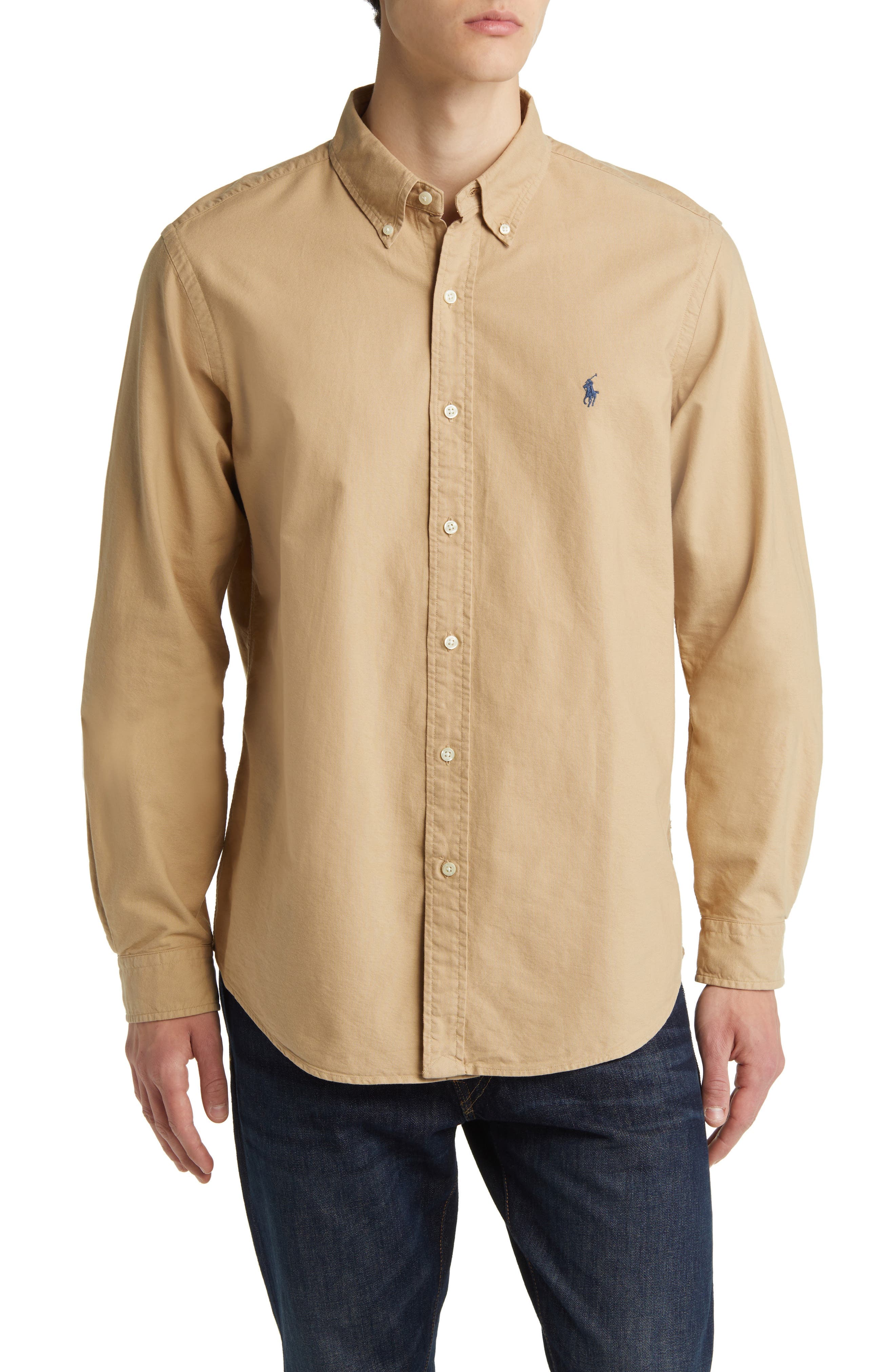 Classic Fit Garment Dyed Cotton Button-Up Shirt - image 5