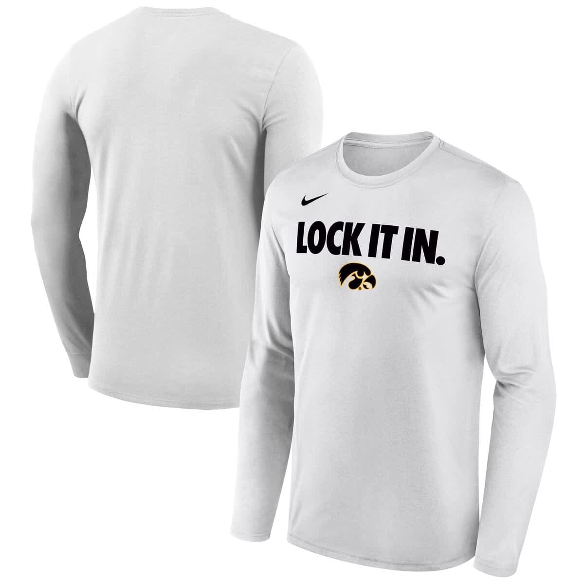 Men's Nike  White Iowa Hawkeyes 2026 On-Court Bench Long Sleeve T-Shirt - image 1
